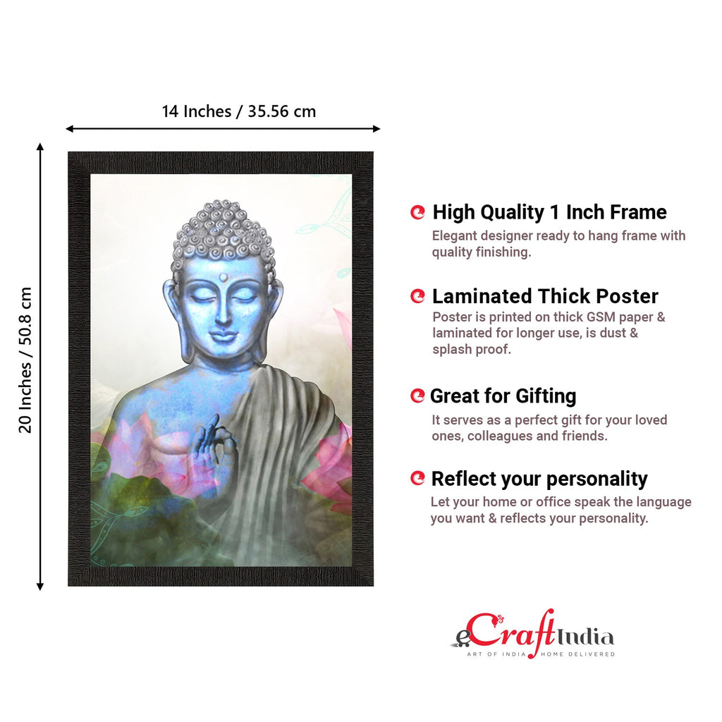 Meditating Lord Buddha Satin Matt Texture UV Art Painting Kafalo