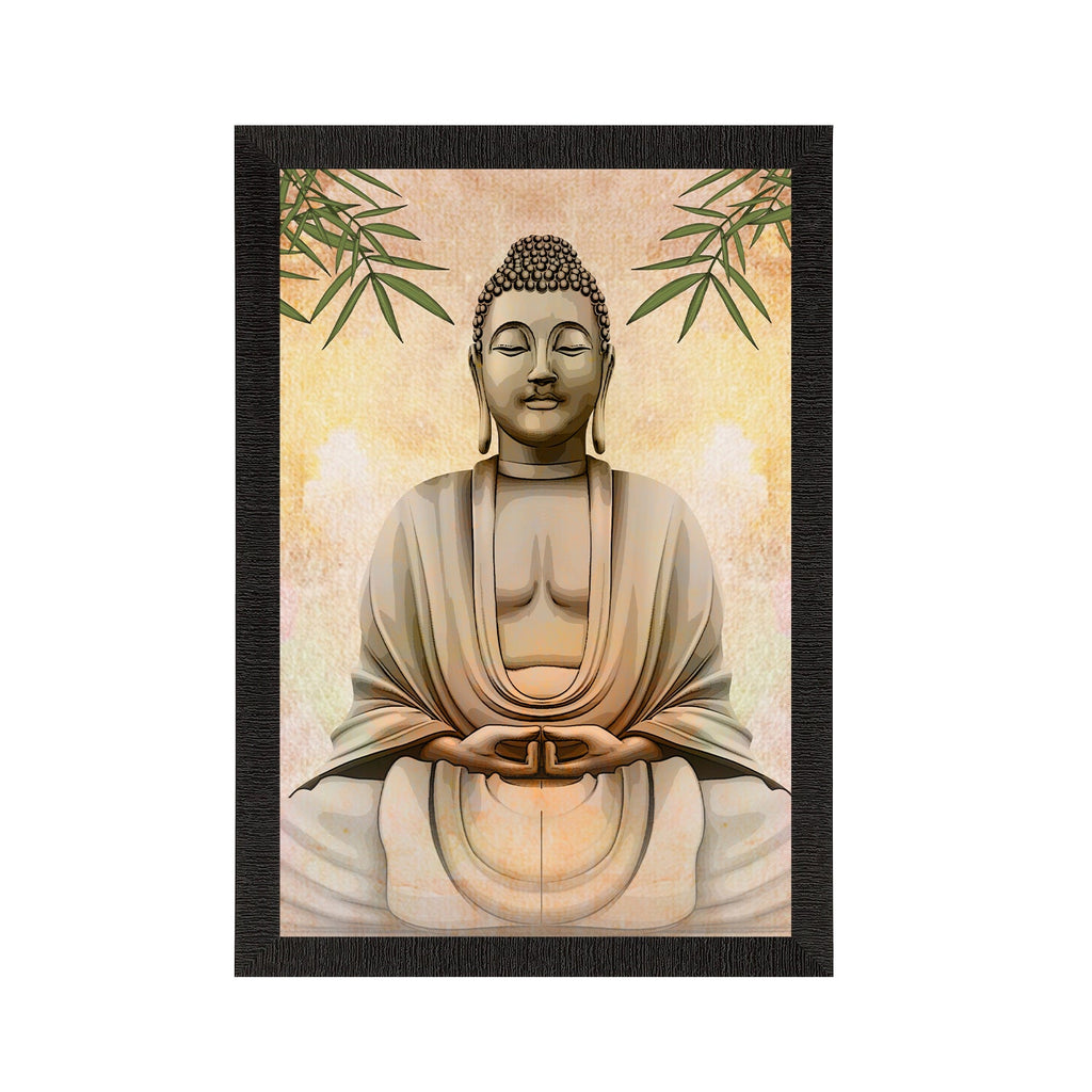 Meditating Lord Buddha Satin Matt Texture UV Art Painting Kafalo