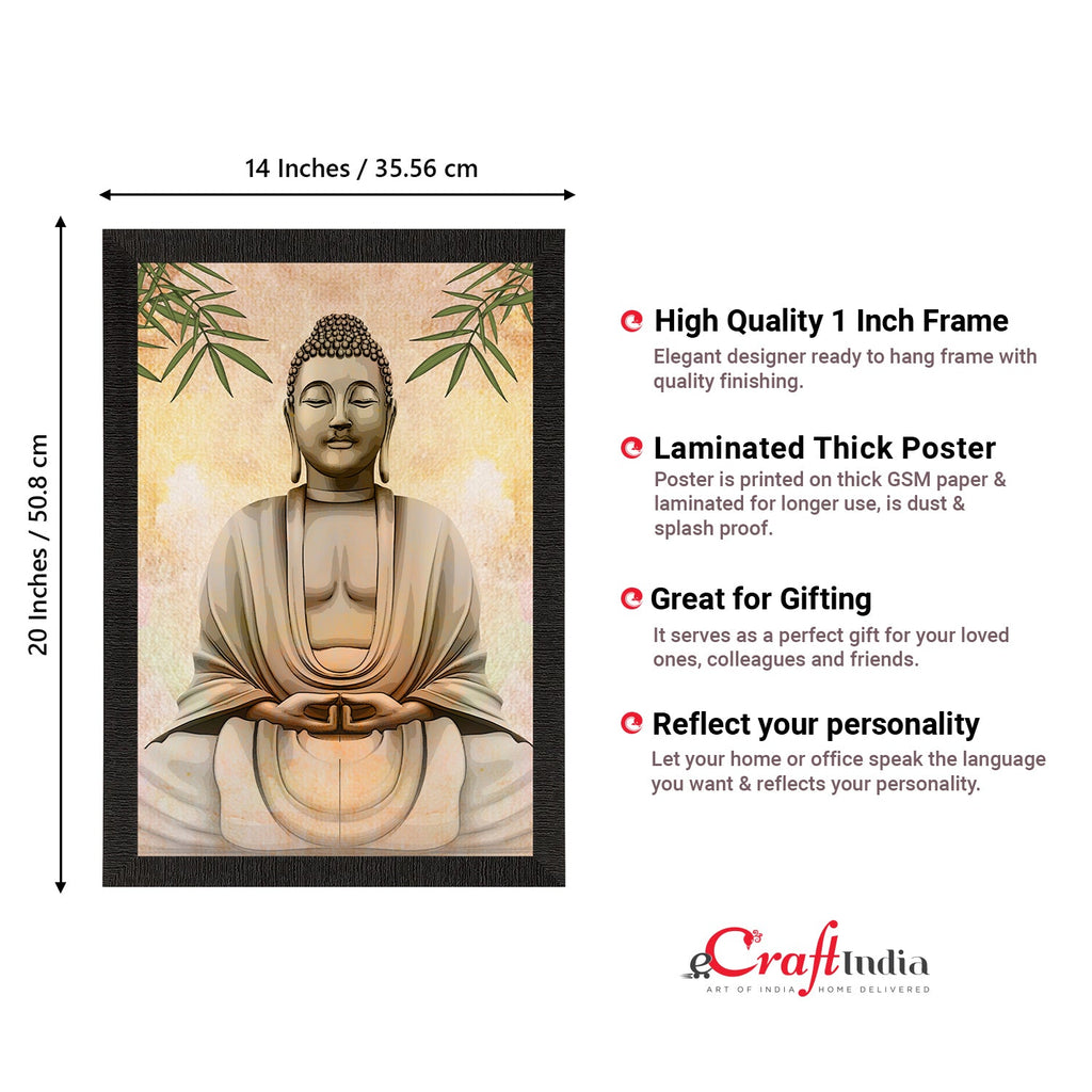 Meditating Lord Buddha Satin Matt Texture UV Art Painting Kafalo