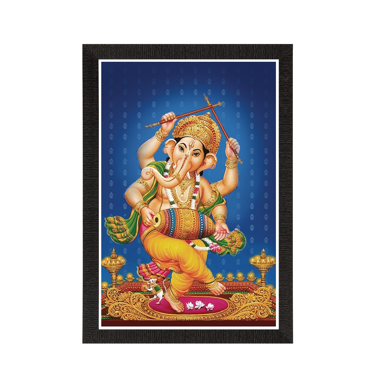 Lord Ganesha Satin Matt Texture UV Art Painting Kafalo