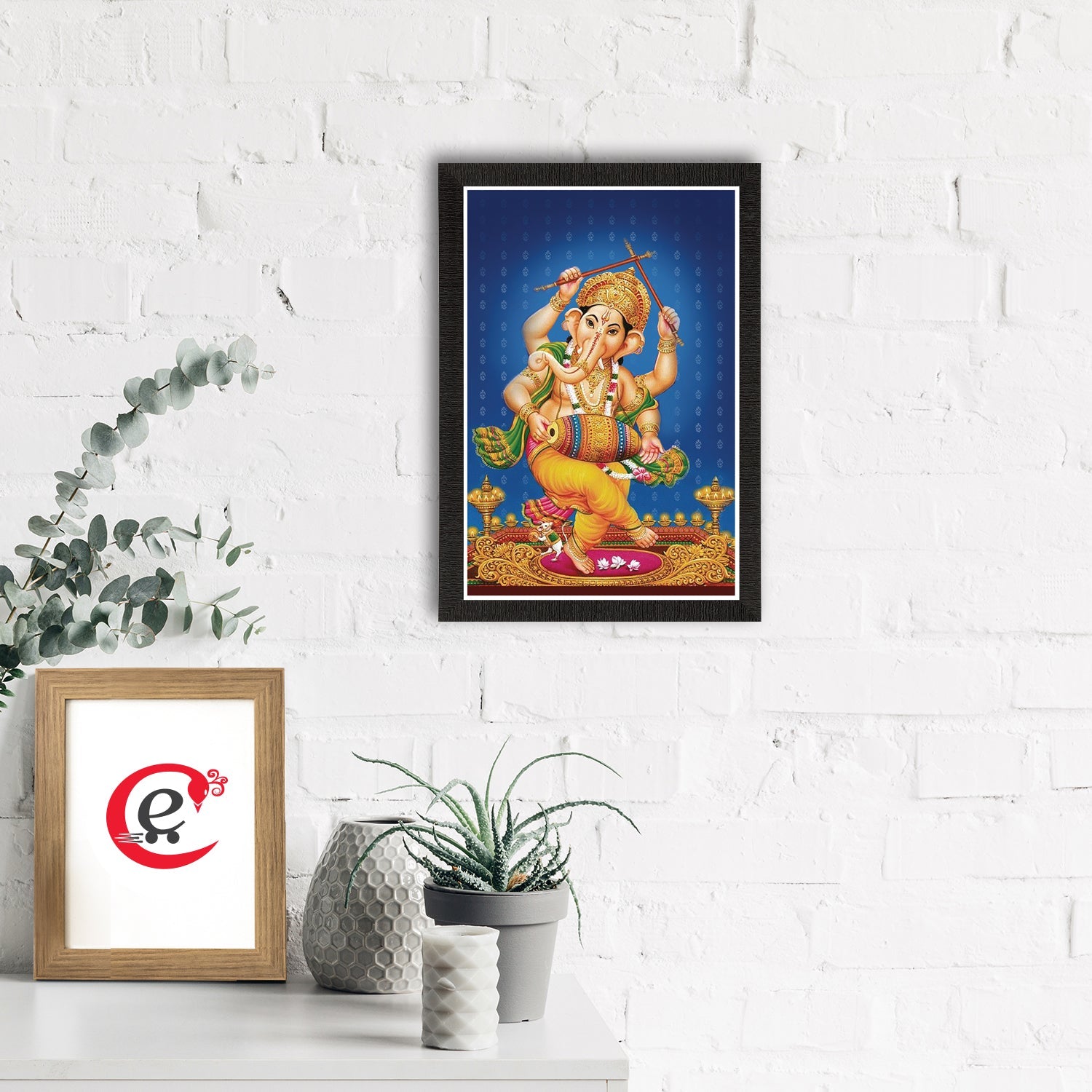 Lord Ganesha Satin Matt Texture UV Art Painting Kafalo