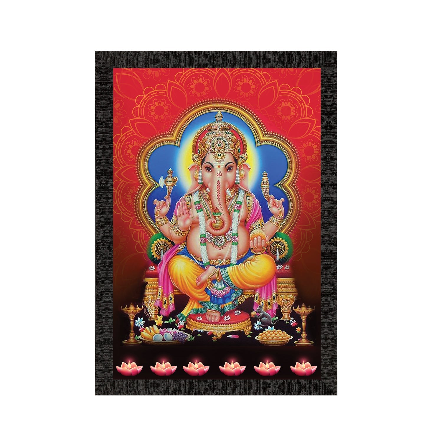 Lord Ganesha Satin Matt Texture UV Art Painting Kafalo