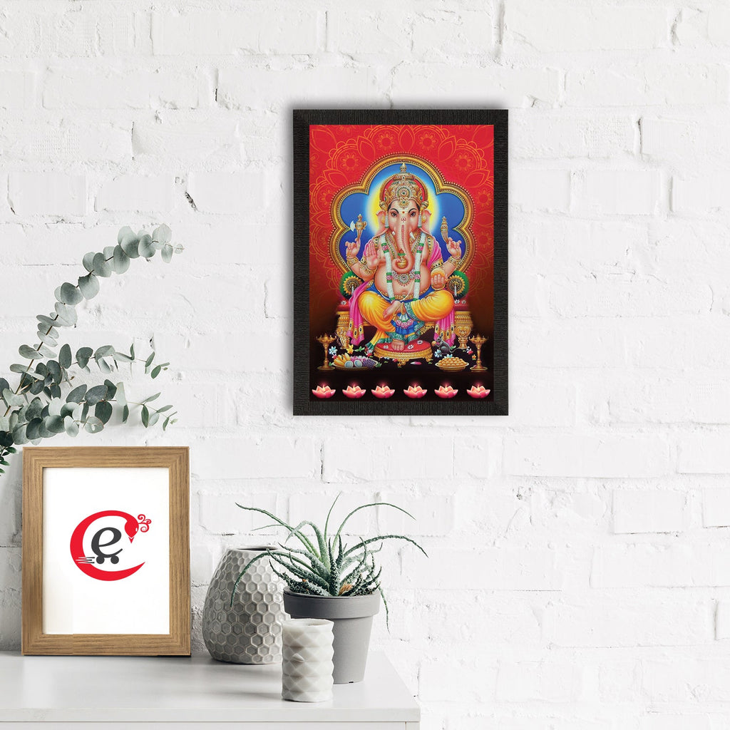 Lord Ganesha Satin Matt Texture UV Art Painting Kafalo