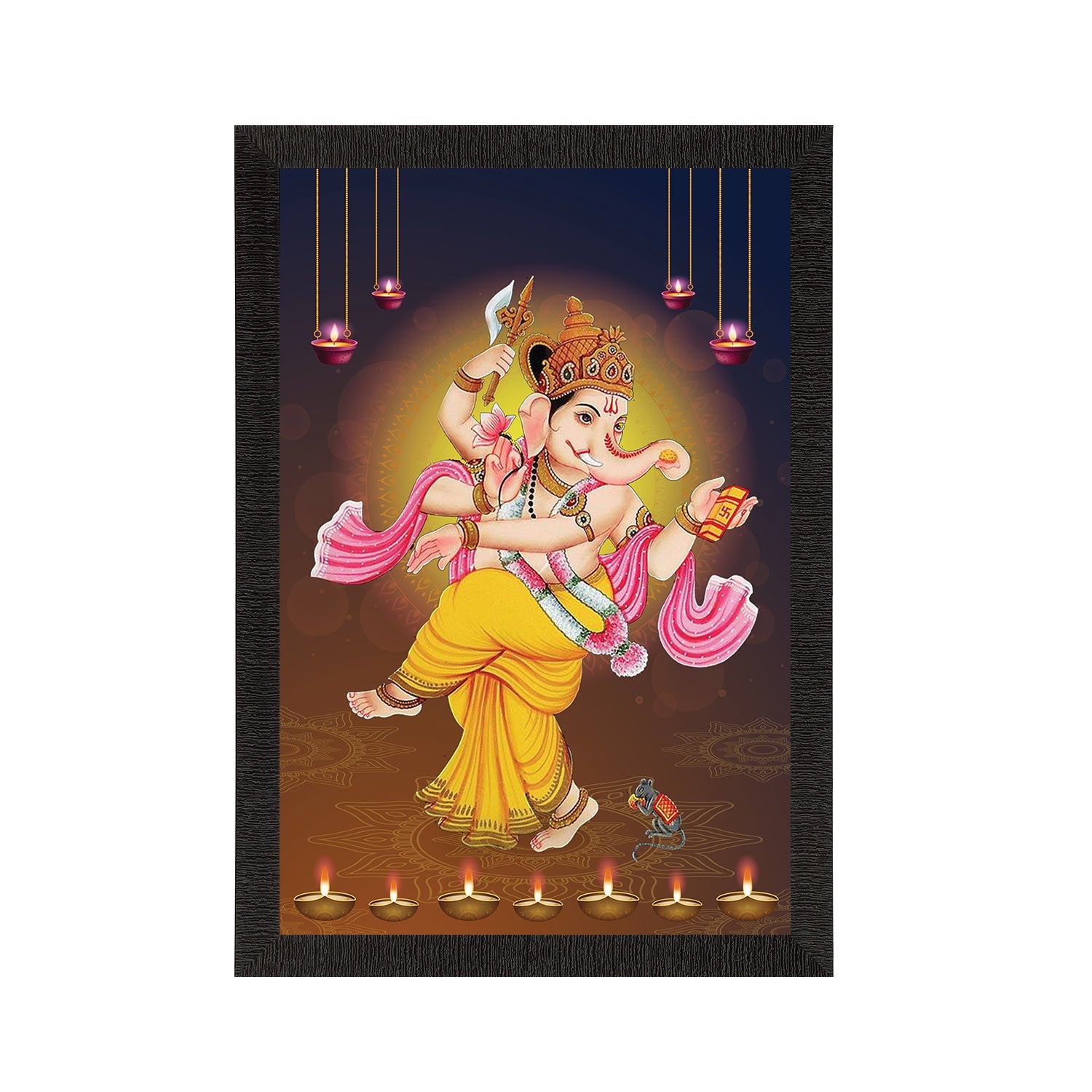 Lord Ganesha Satin Matt Texture UV Art Painting Kafalo