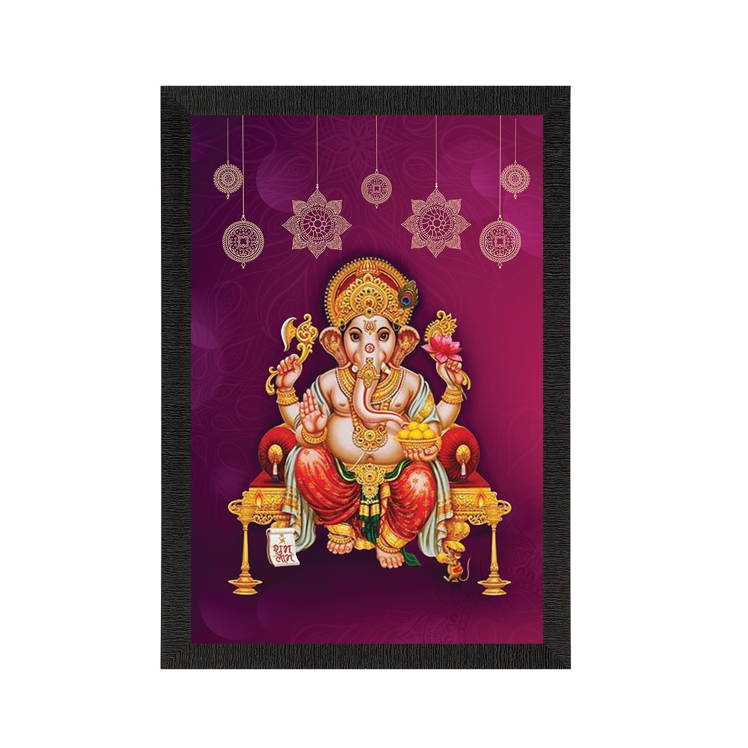 Lord Ganesha Satin Matt Texture UV Art Painting Kafalo