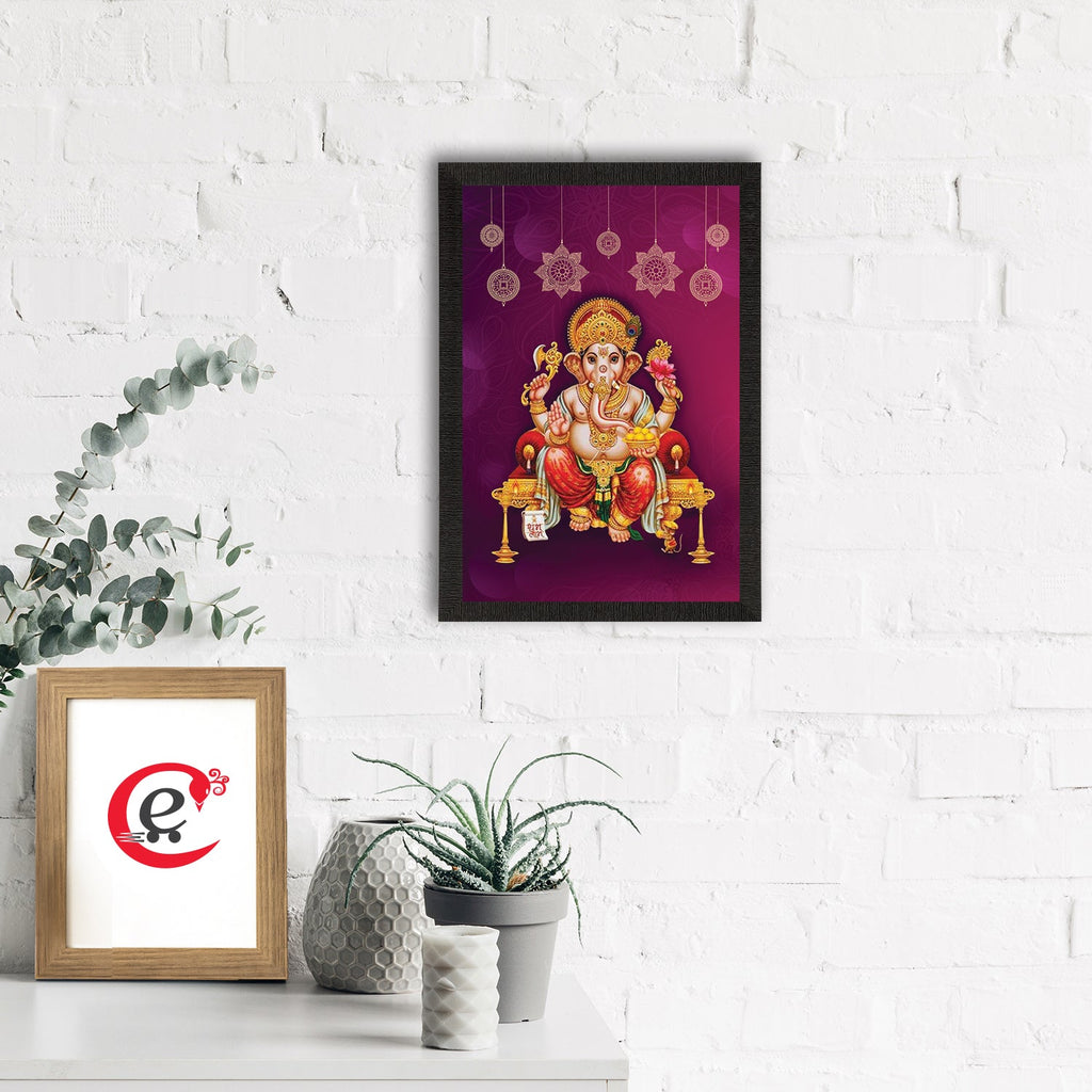 Lord Ganesha Satin Matt Texture UV Art Painting Kafalo