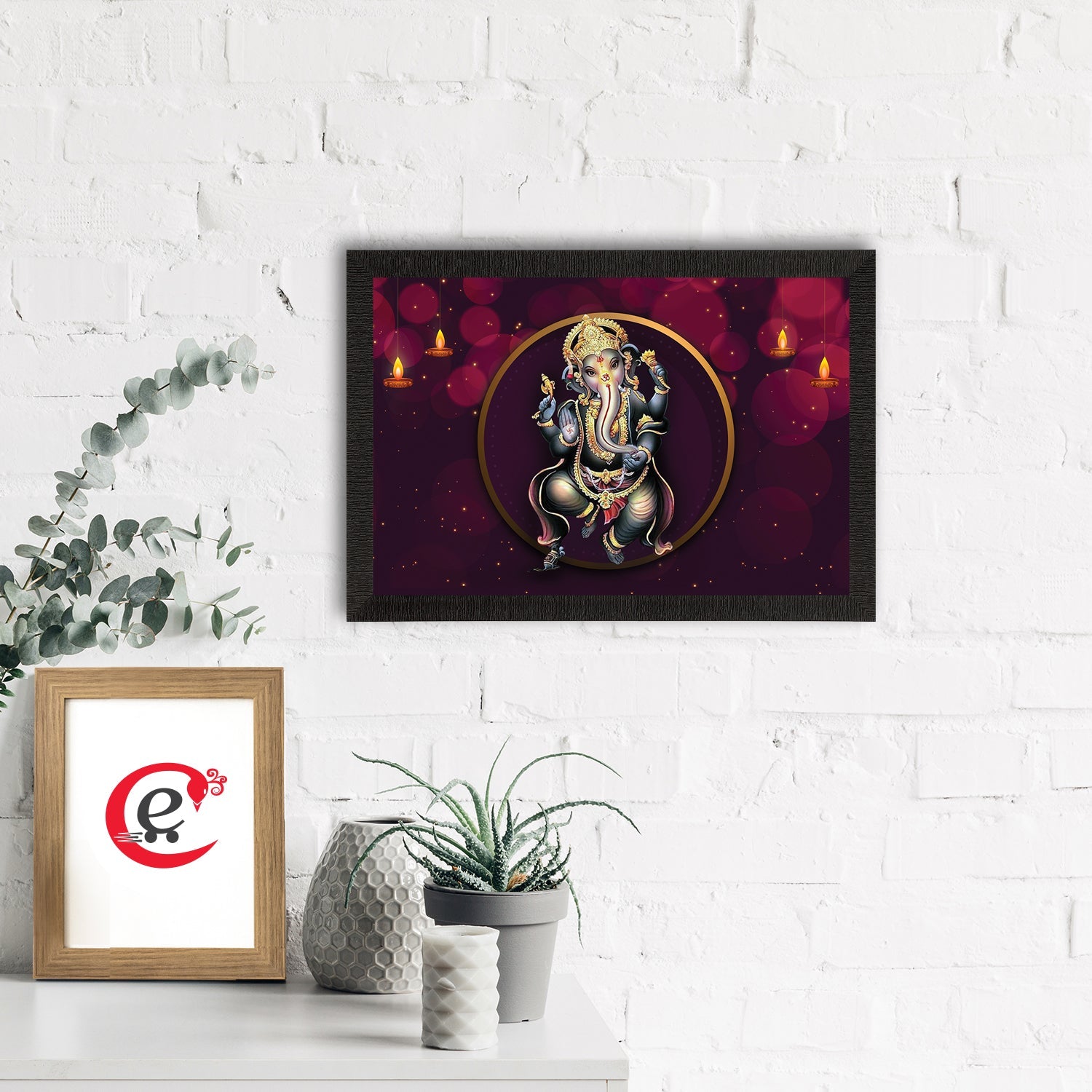 Lord Ganesha Satin Matt Texture UV Art Painting Kafalo