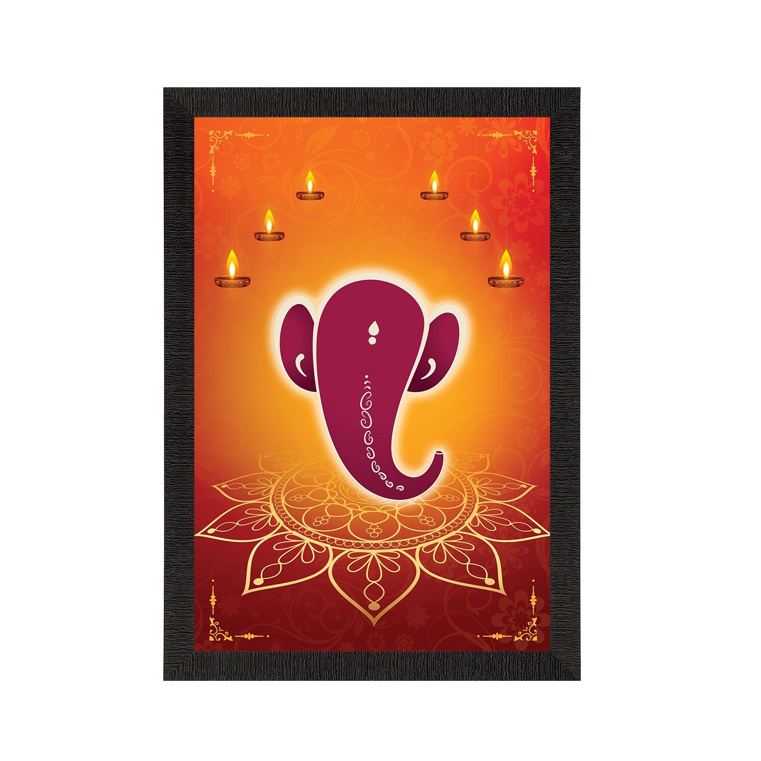 Lord Ganesha Satin Matt Texture UV Art Painting Kafalo