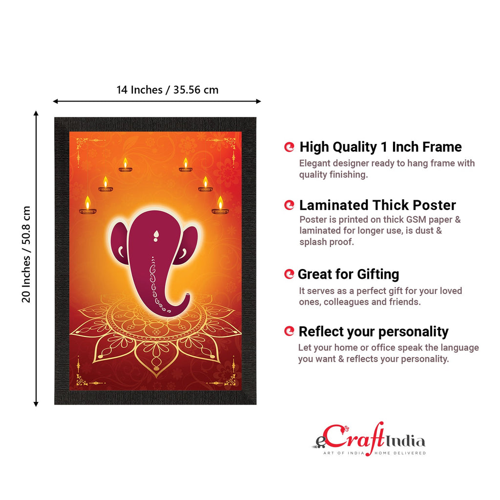 Lord Ganesha Satin Matt Texture UV Art Painting Kafalo