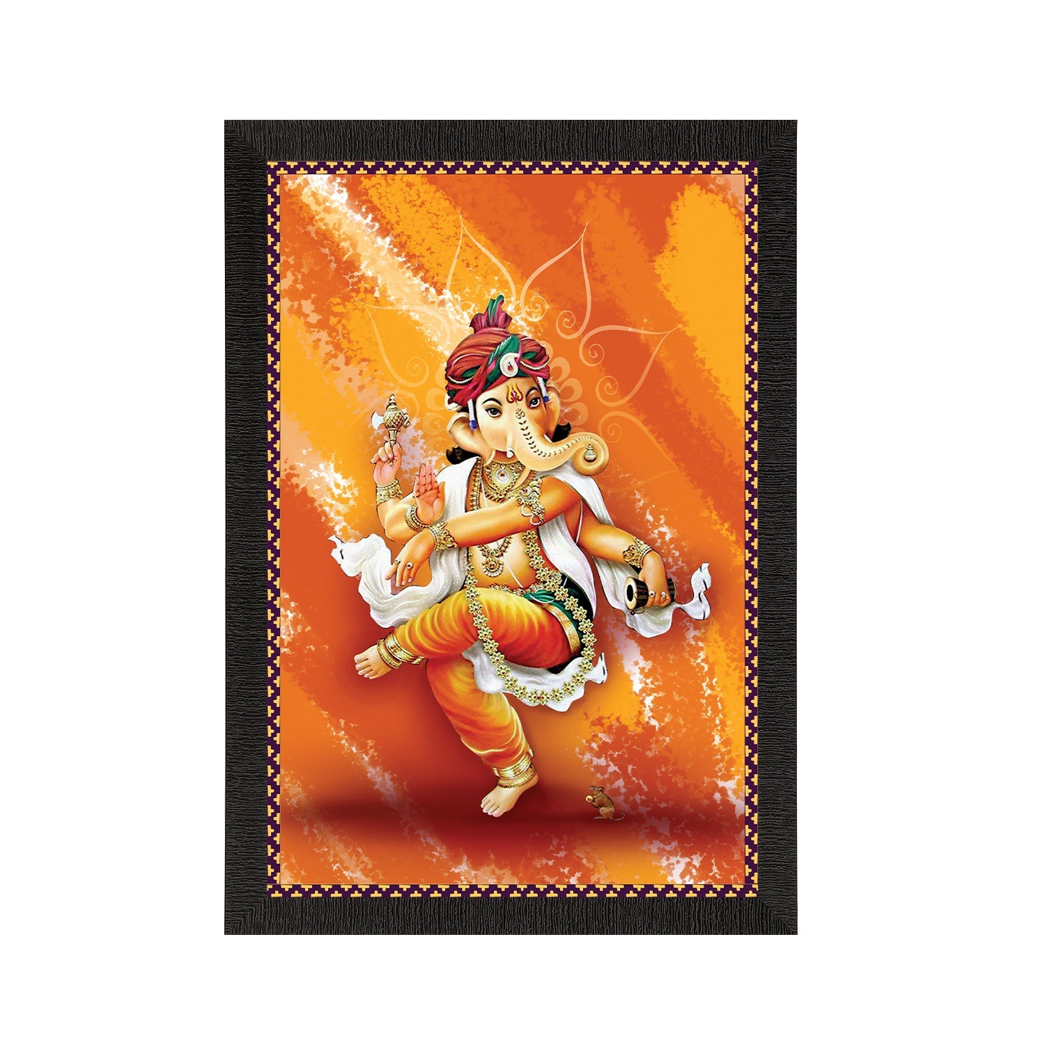 Lord Ganesha Satin Matt Texture UV Art Painting Kafalo
