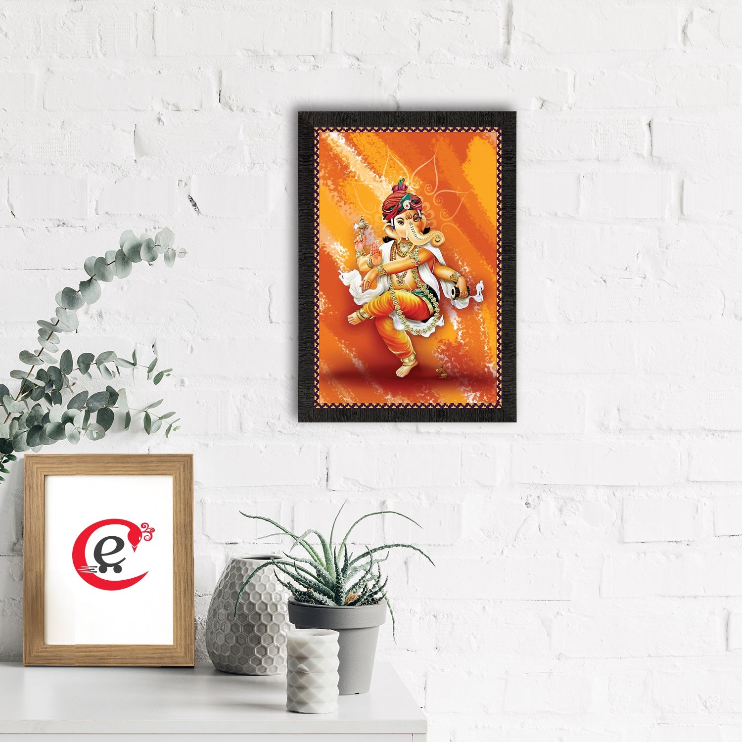 Lord Ganesha Satin Matt Texture UV Art Painting Kafalo