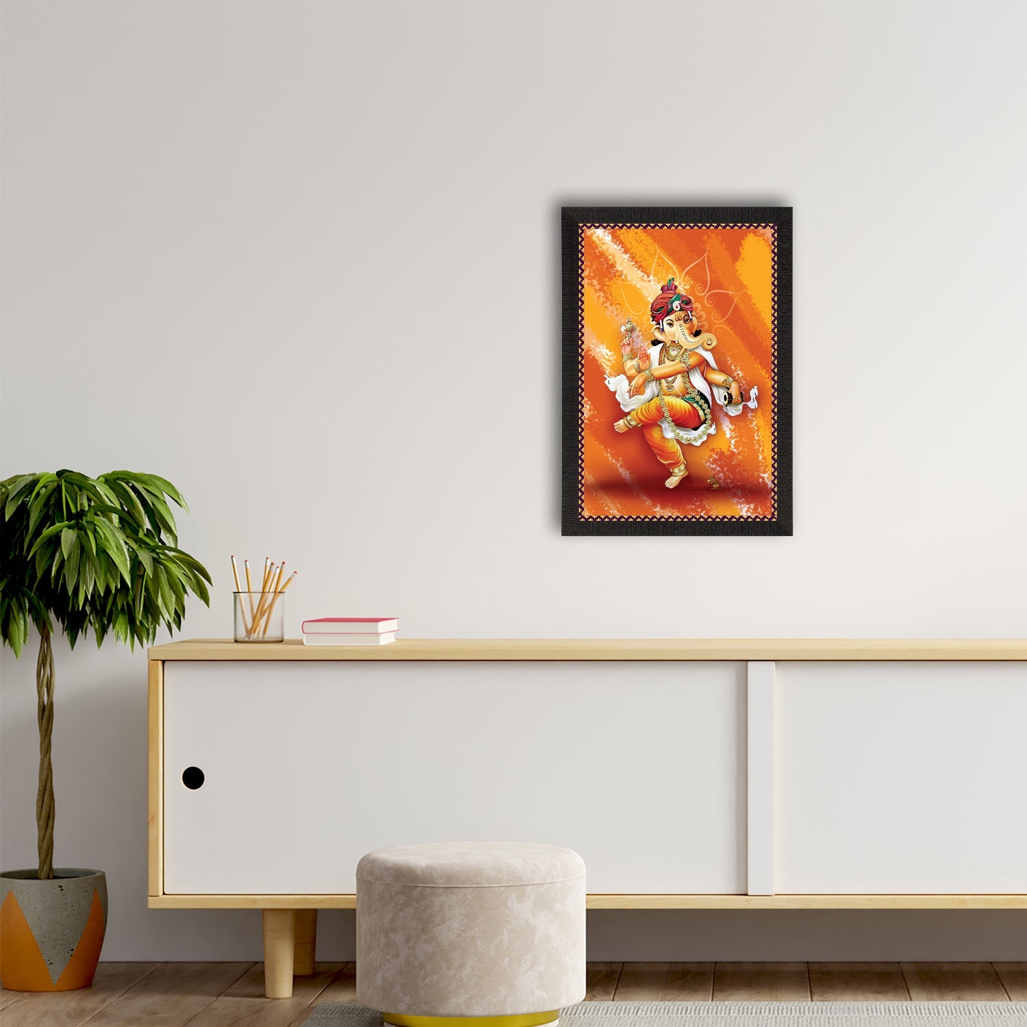 Lord Ganesha Satin Matt Texture UV Art Painting Kafalo