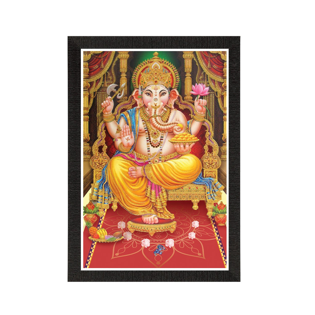 Lord Ganesha Satin Matt Texture UV Art Painting Kafalo