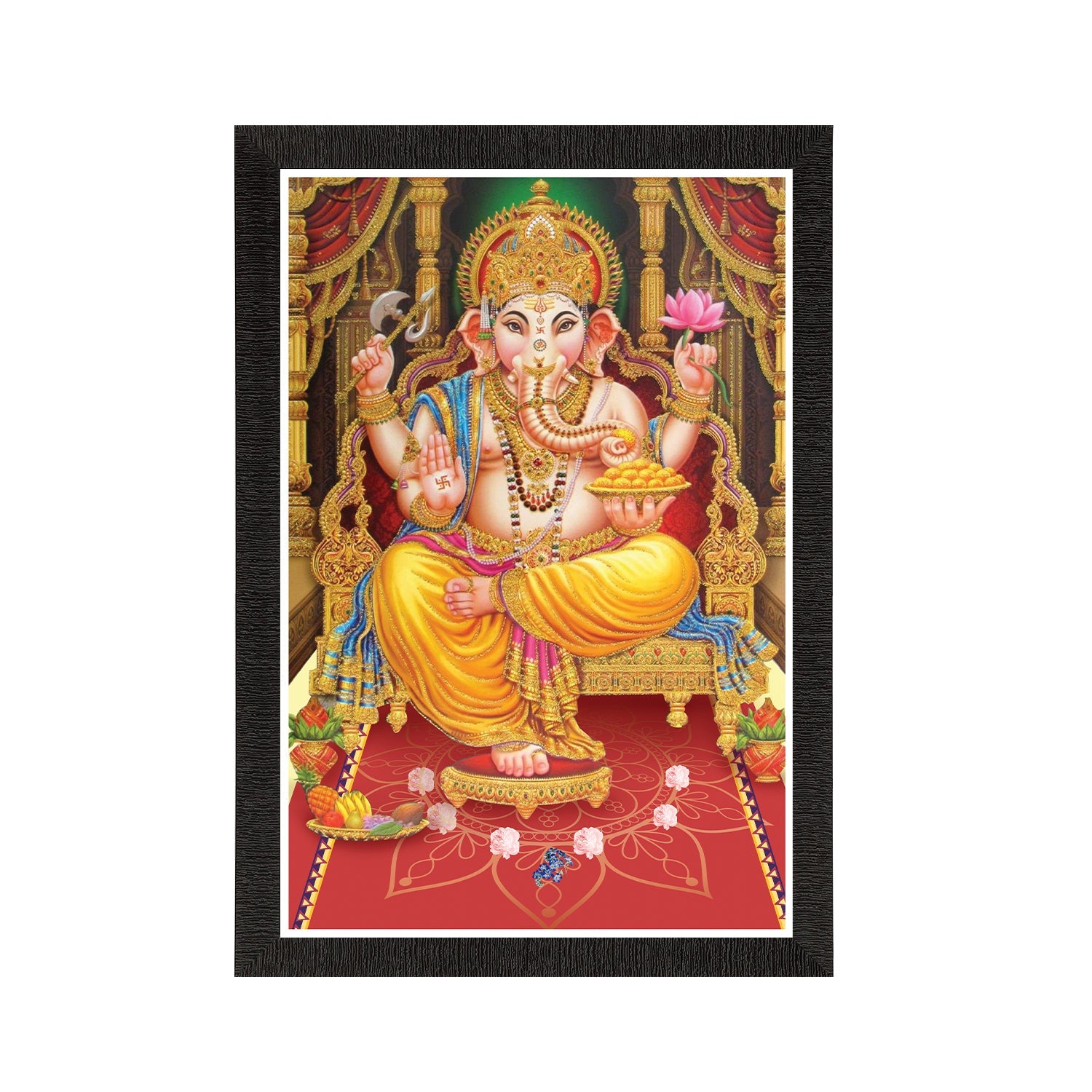 Lord Ganesha Satin Matt Texture UV Art Painting Kafalo