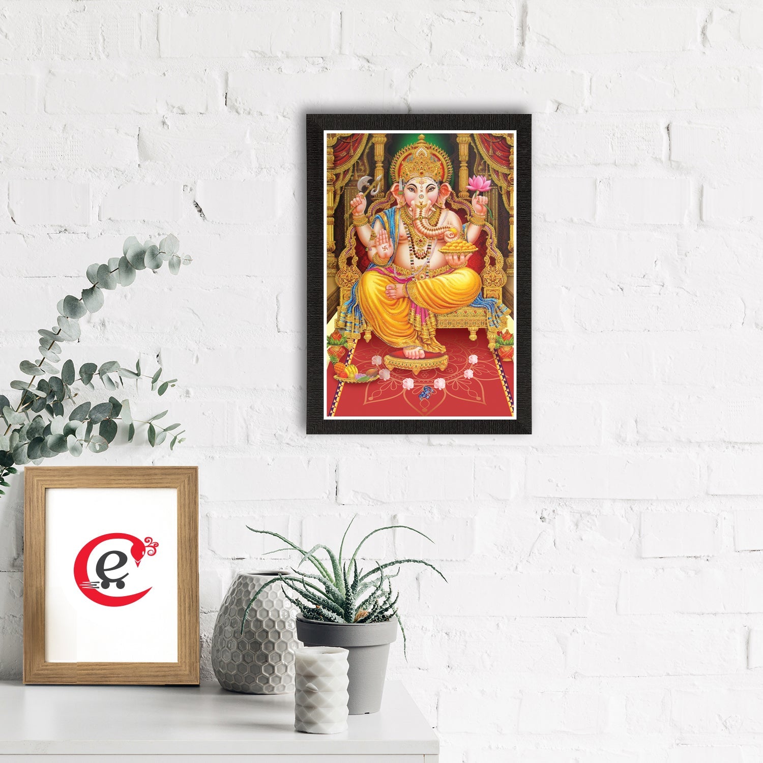 Lord Ganesha Satin Matt Texture UV Art Painting Kafalo
