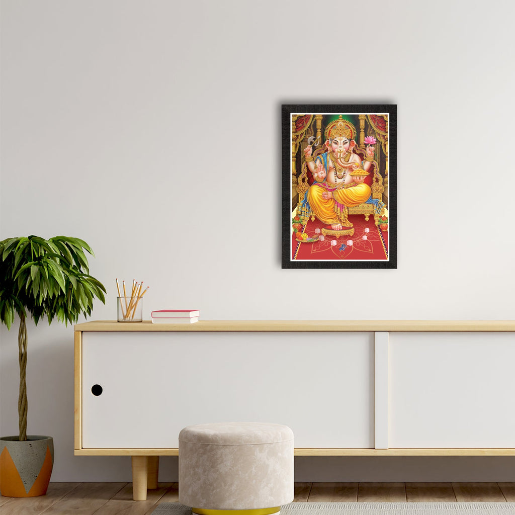 Lord Ganesha Satin Matt Texture UV Art Painting Kafalo