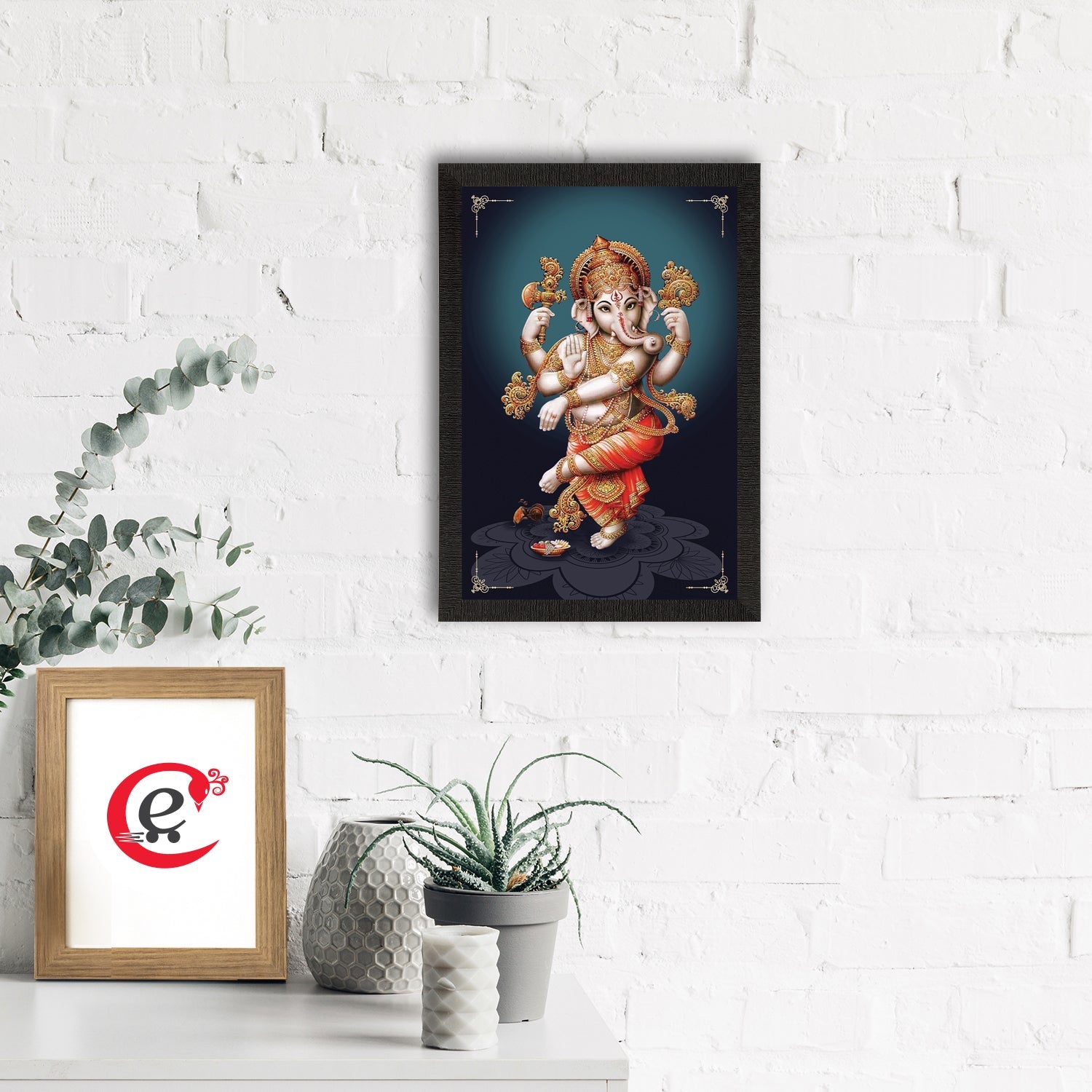 Lord Ganesha Satin Matt Texture UV Art Painting Kafalo