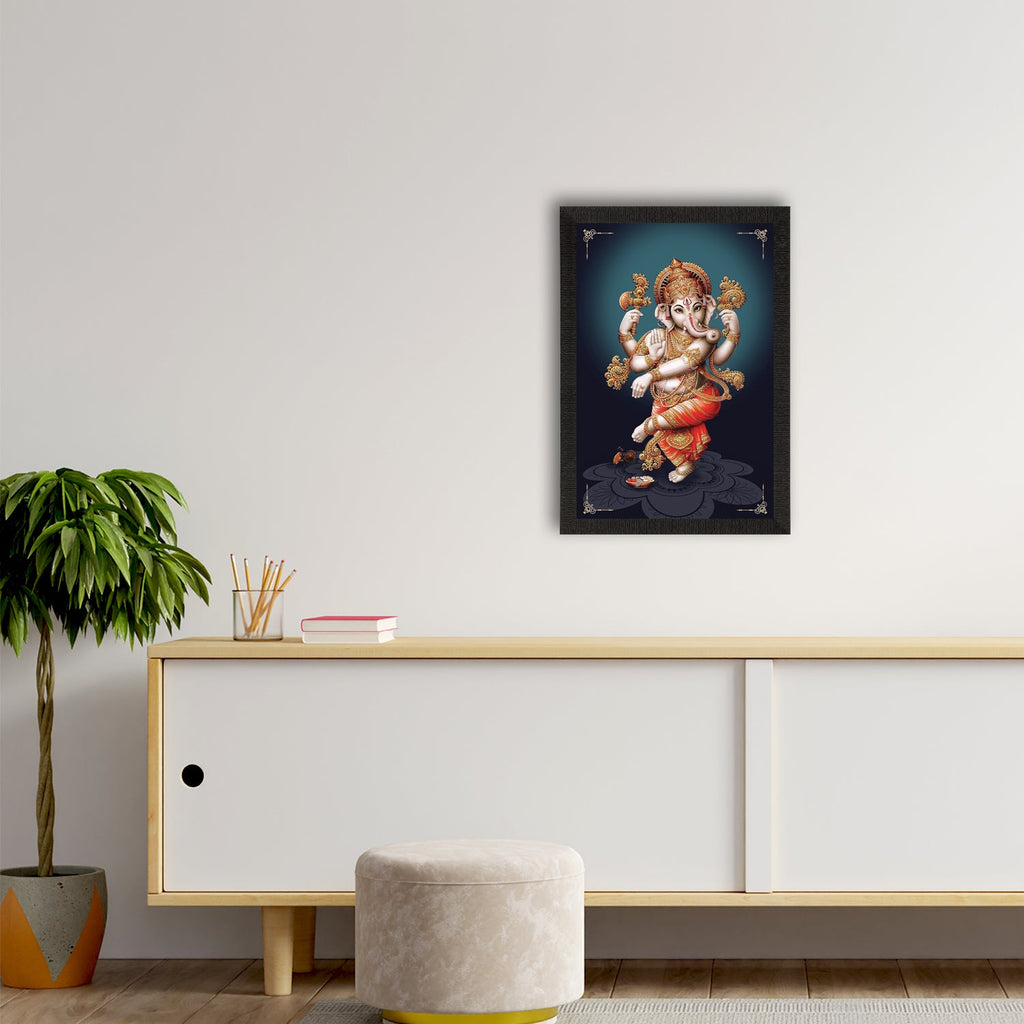 Lord Ganesha Satin Matt Texture UV Art Painting Kafalo