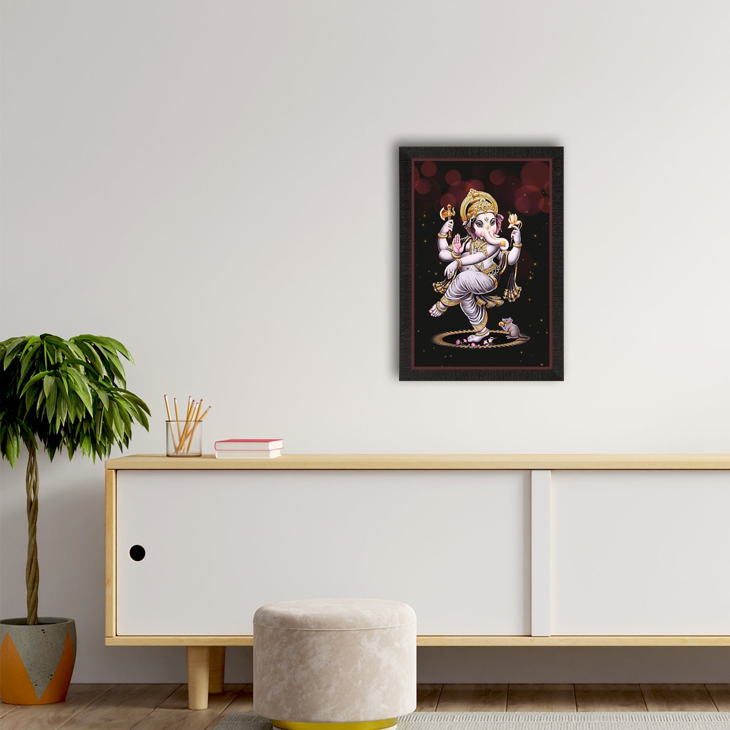 Lord Ganesha Satin Matt Texture UV Art Painting Kafalo