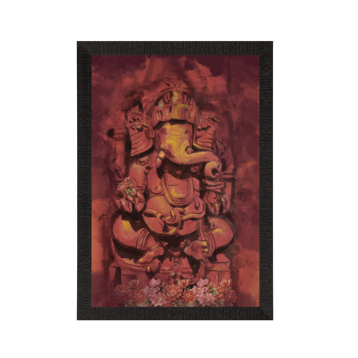 Lord Ganesha Satin Matt Texture UV Art Painting Kafalo