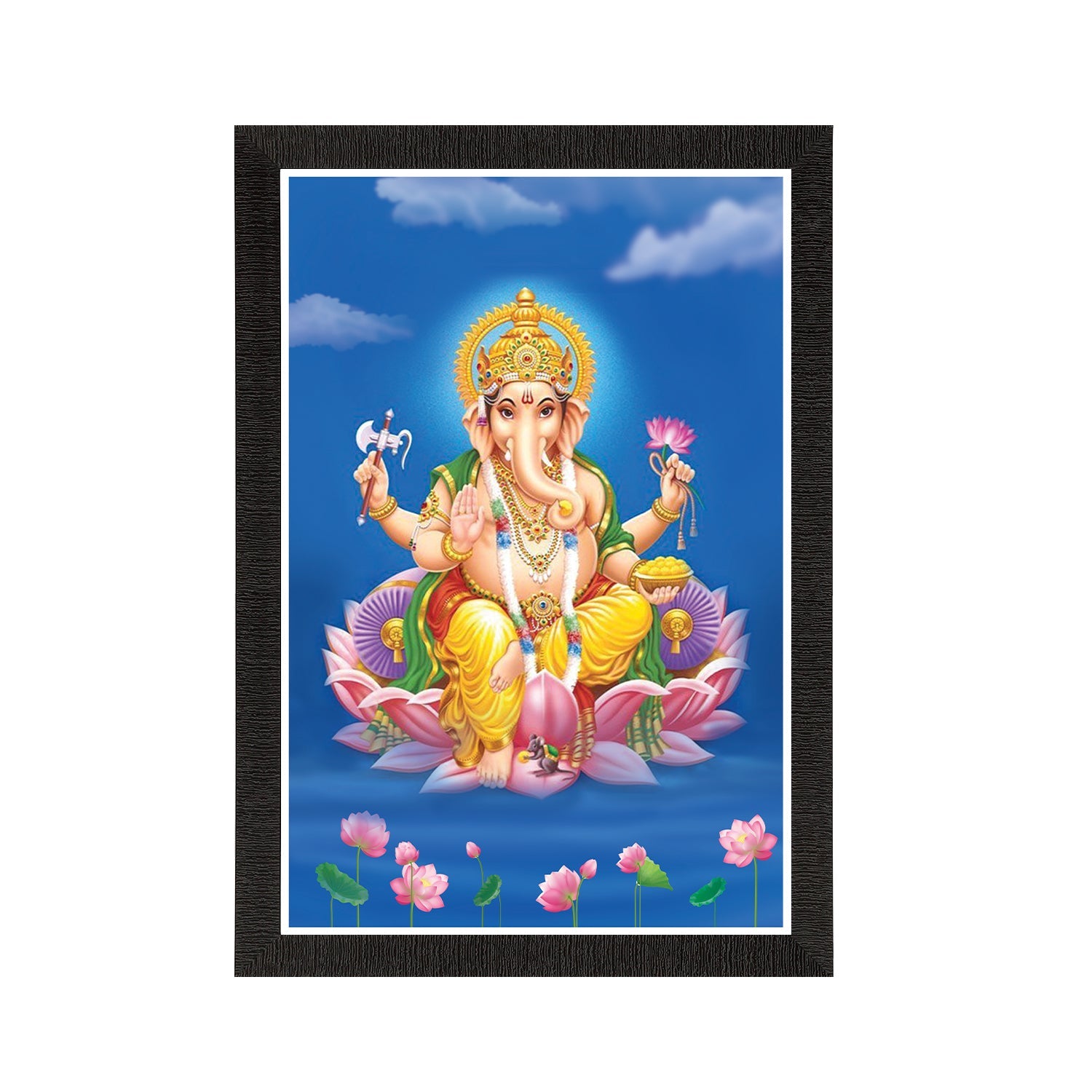 Lord Ganesha Satin Matt Texture UV Art Painting Kafalo