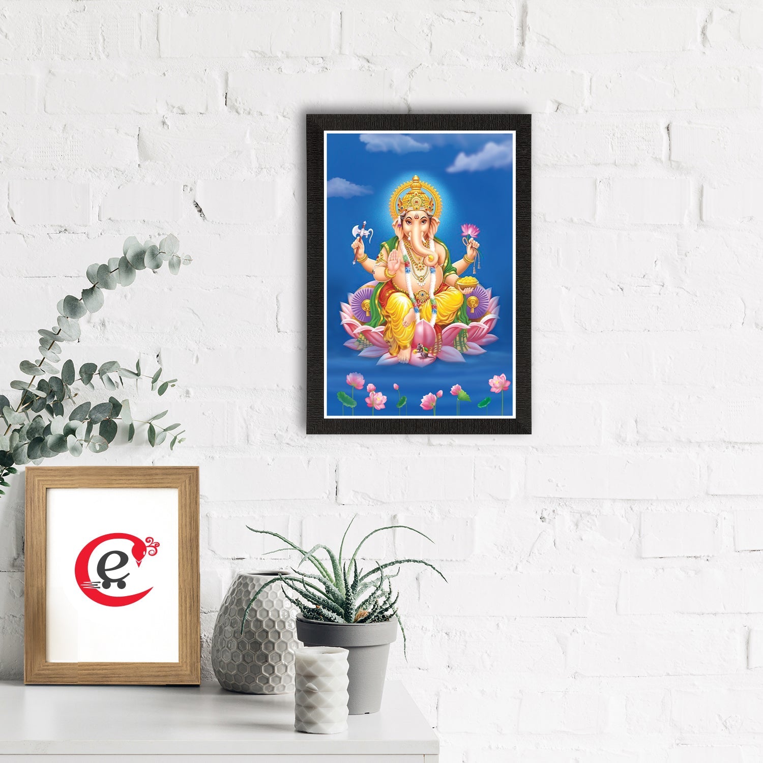 Lord Ganesha Satin Matt Texture UV Art Painting Kafalo