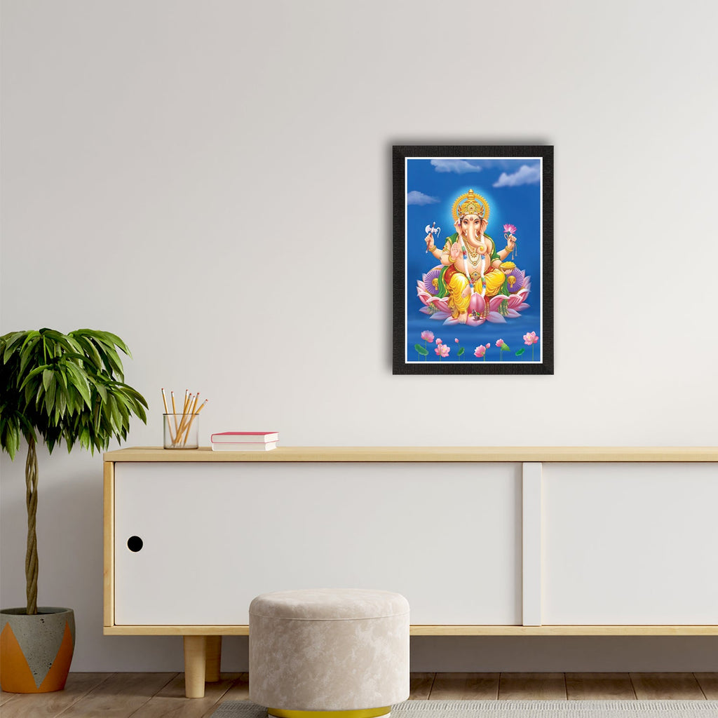 Lord Ganesha Satin Matt Texture UV Art Painting Kafalo
