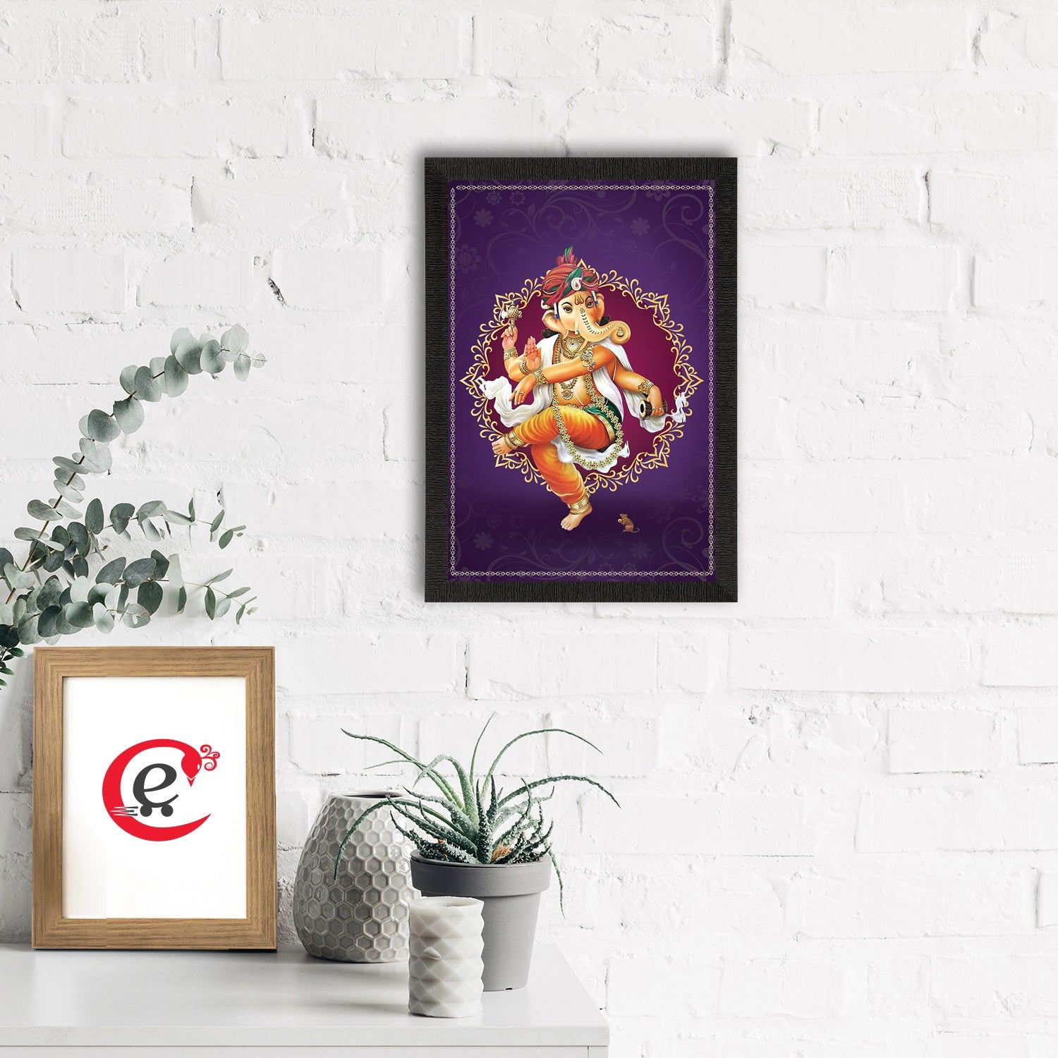 Lord Ganesha Satin Matt Texture UV Art Painting Kafalo