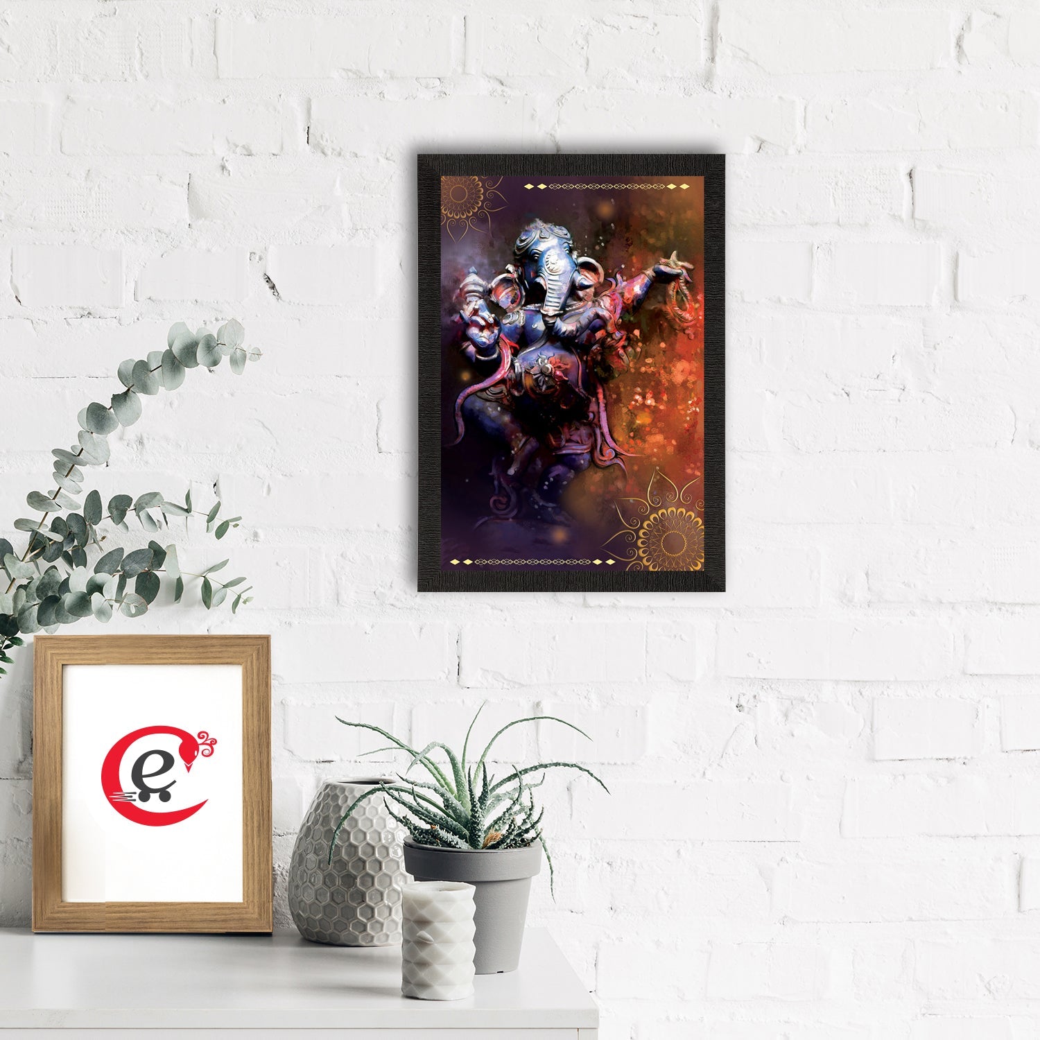Lord Ganesha Satin Matt Texture UV Art Painting Kafalo
