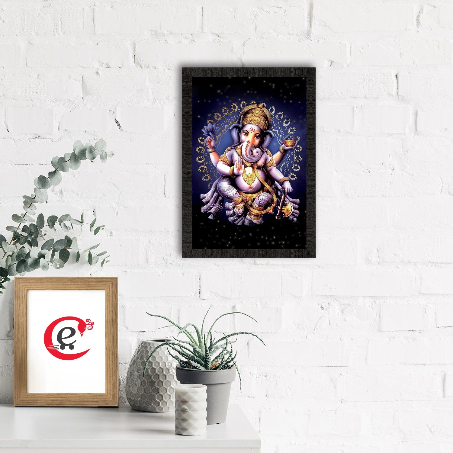 Lord Ganesha Satin Matt Texture UV Art Painting Kafalo