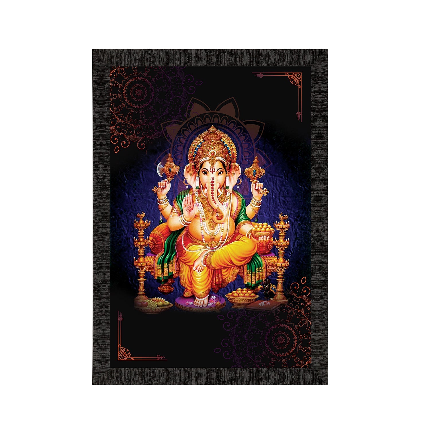 Lord Ganesha Satin Matt Texture UV Art Painting Kafalo
