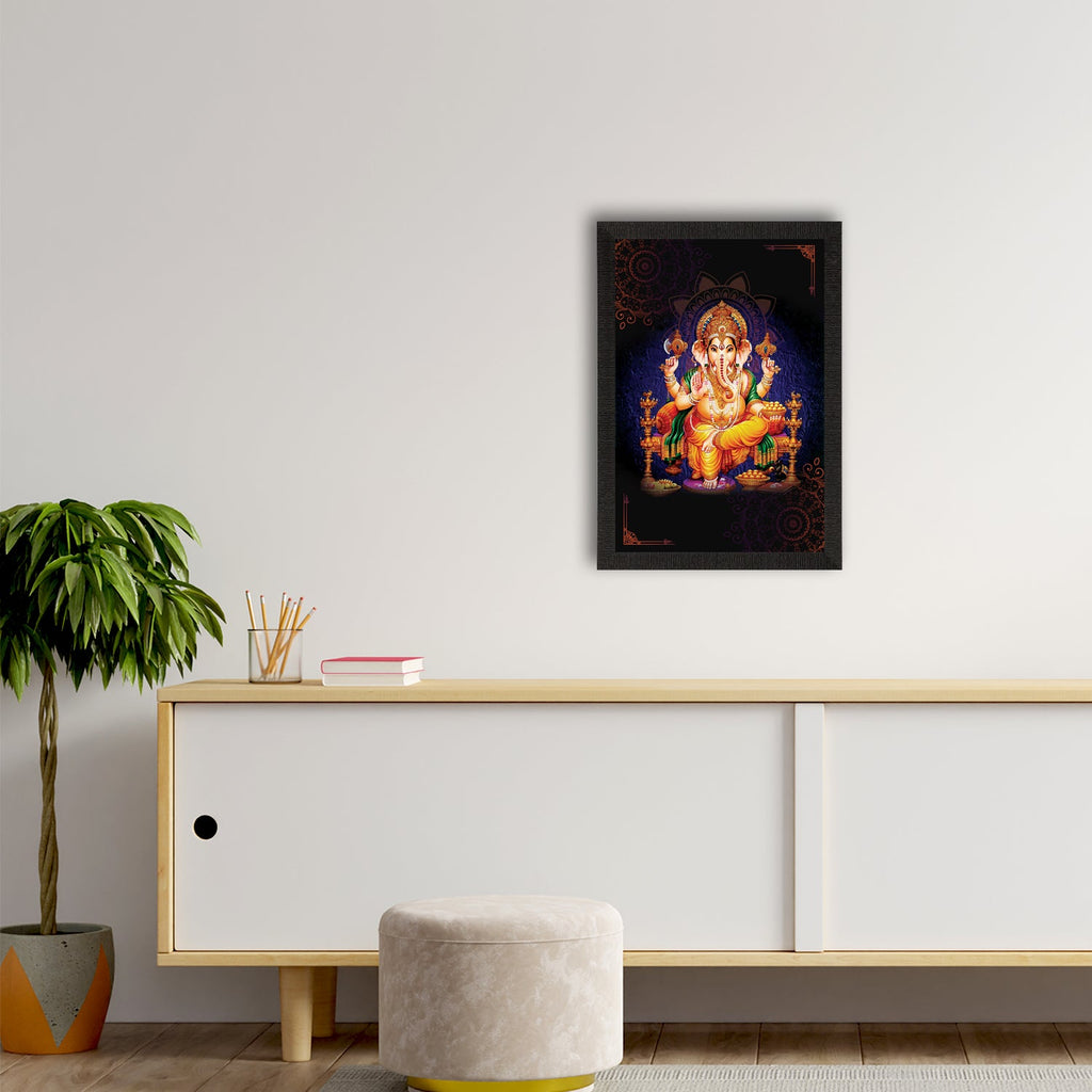 Lord Ganesha Satin Matt Texture UV Art Painting Kafalo