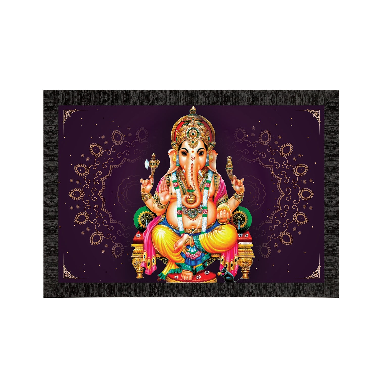 Lord Ganesha Satin Matt Texture UV Art Painting Kafalo