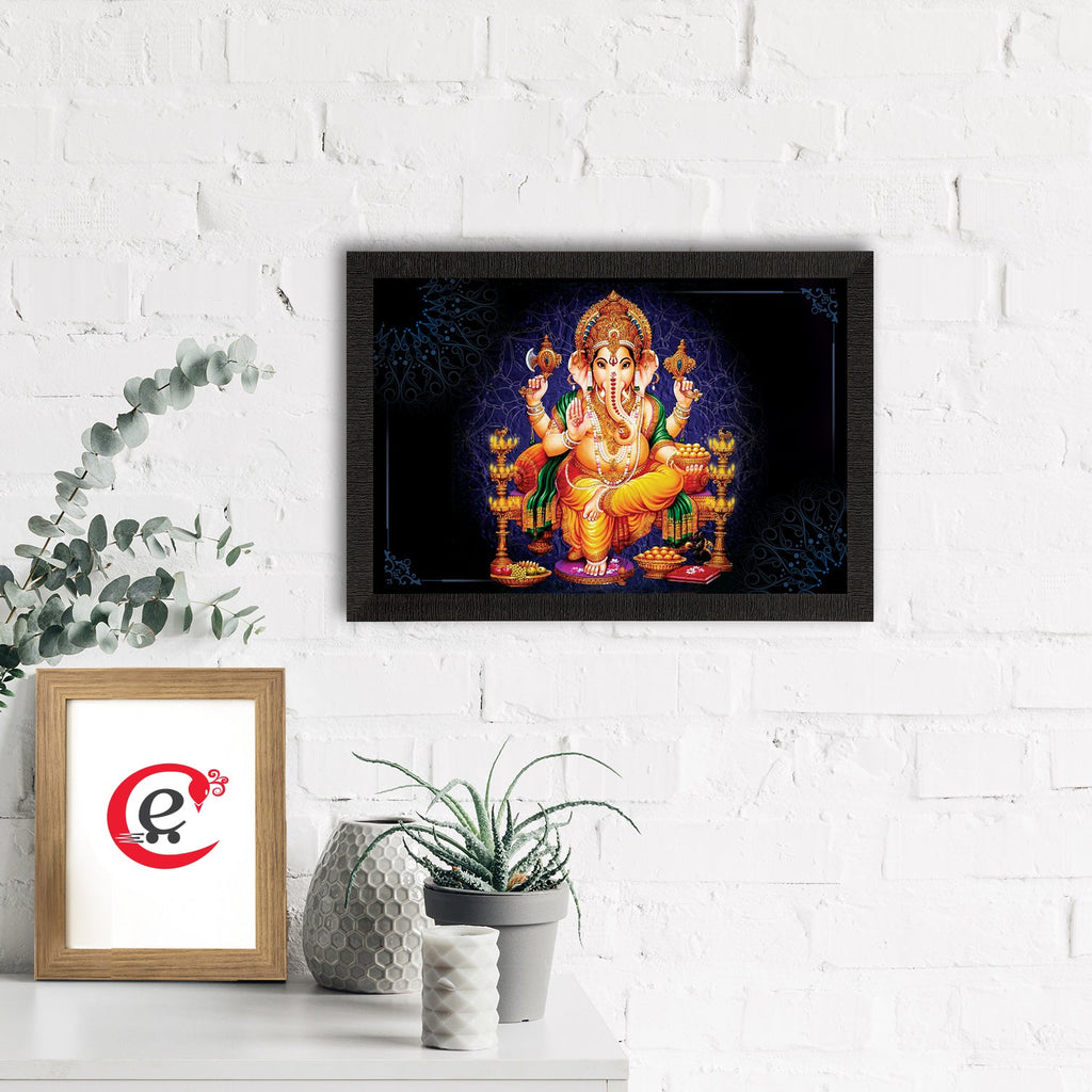 Lord Ganesha Satin Matt Texture UV Art Painting Kafalo
