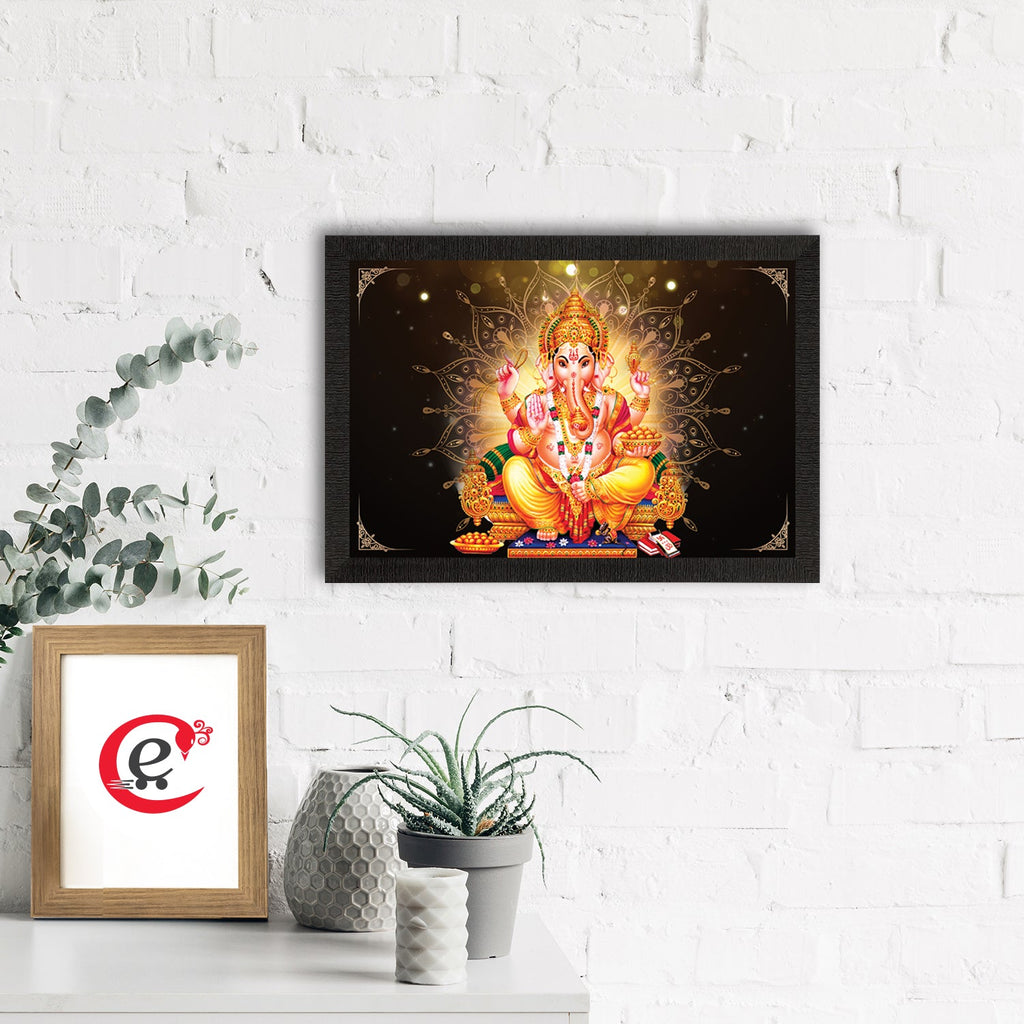 Lord Ganesha Satin Matt Texture UV Art Painting Kafalo