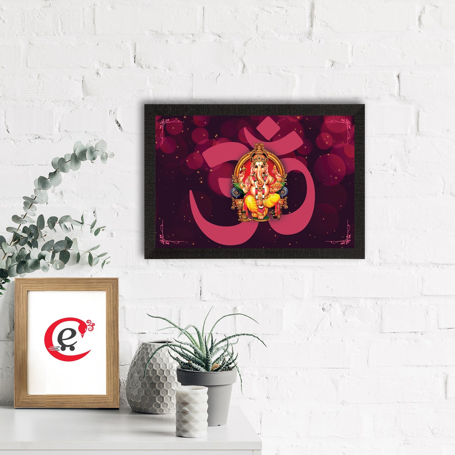 Lord Ganesha Satin Matt Texture UV Art Painting Kafalo