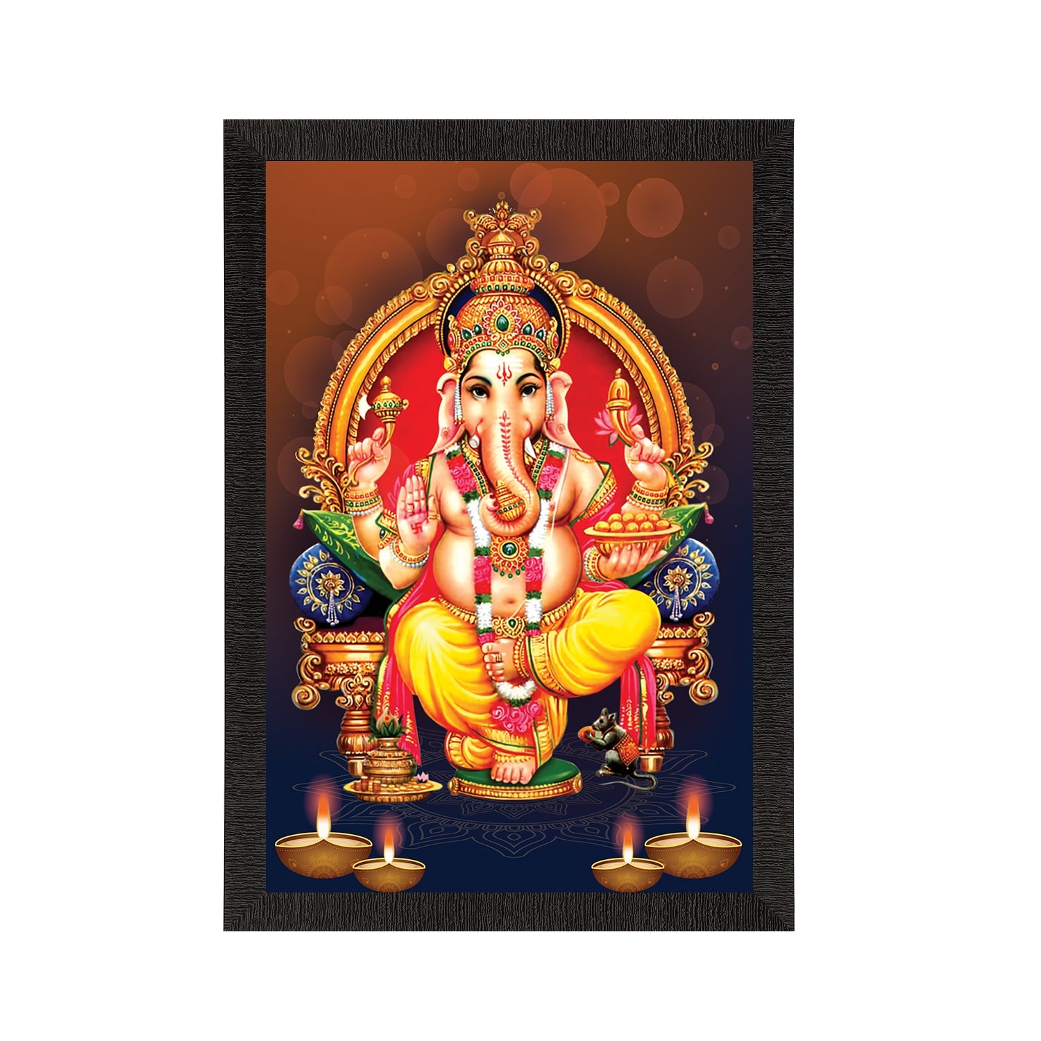 Lord Ganesha Satin Matt Texture UV Art Painting Kafalo
