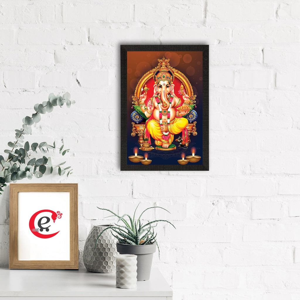 Lord Ganesha Satin Matt Texture UV Art Painting Kafalo