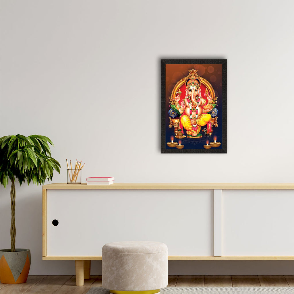 Lord Ganesha Satin Matt Texture UV Art Painting Kafalo