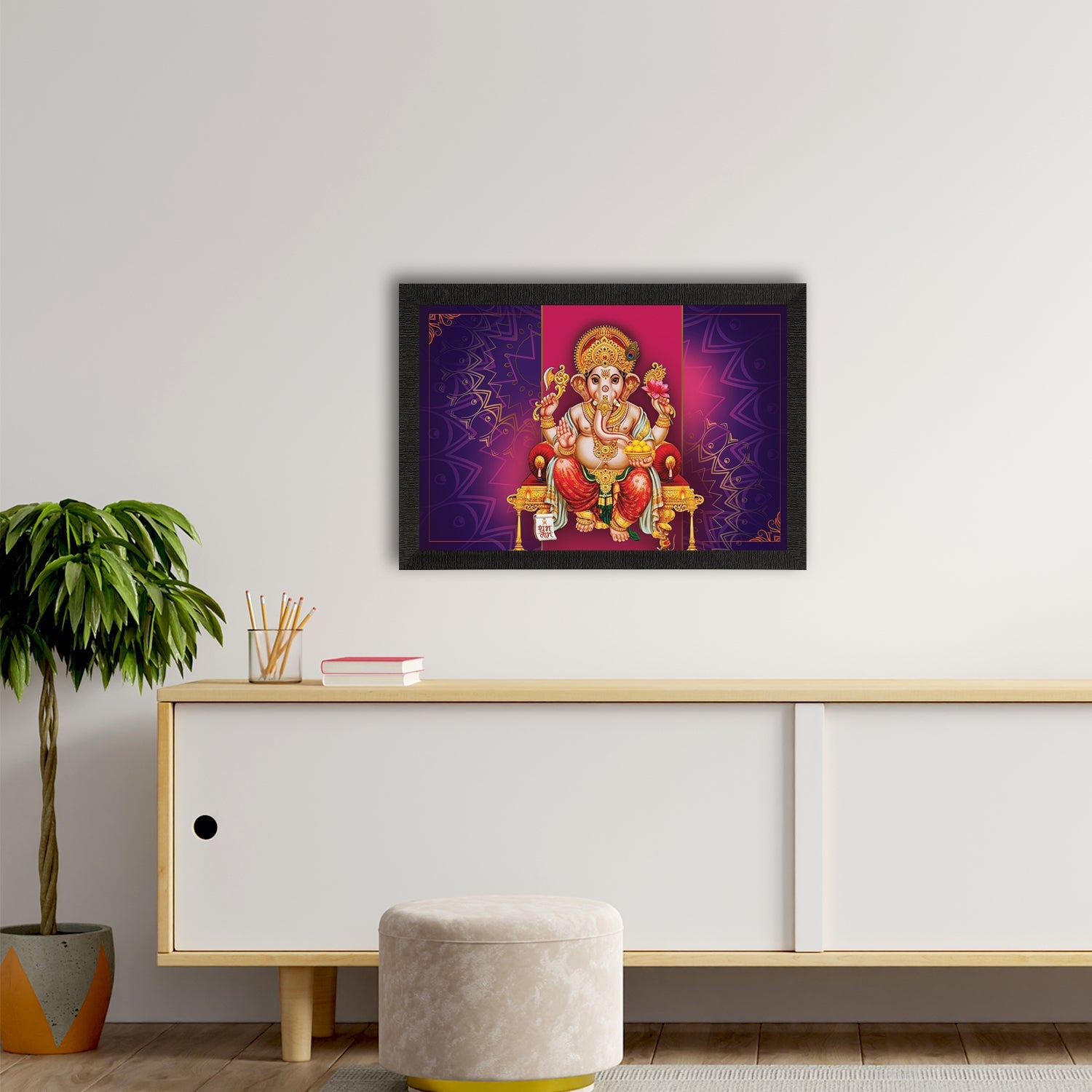 Lord Ganesha Satin Matt Texture UV Art Painting Kafalo