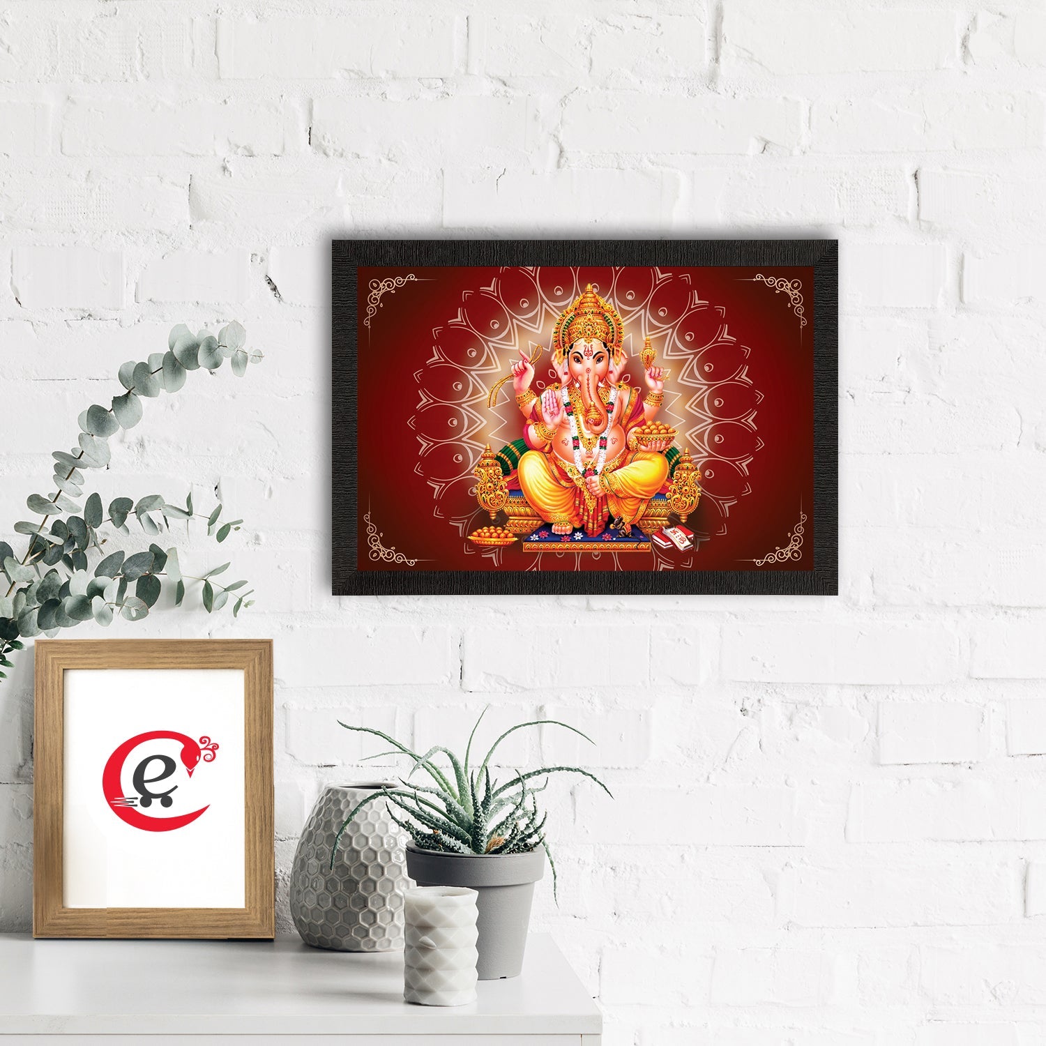 Lord Ganesha Satin Matt Texture UV Art Painting Kafalo