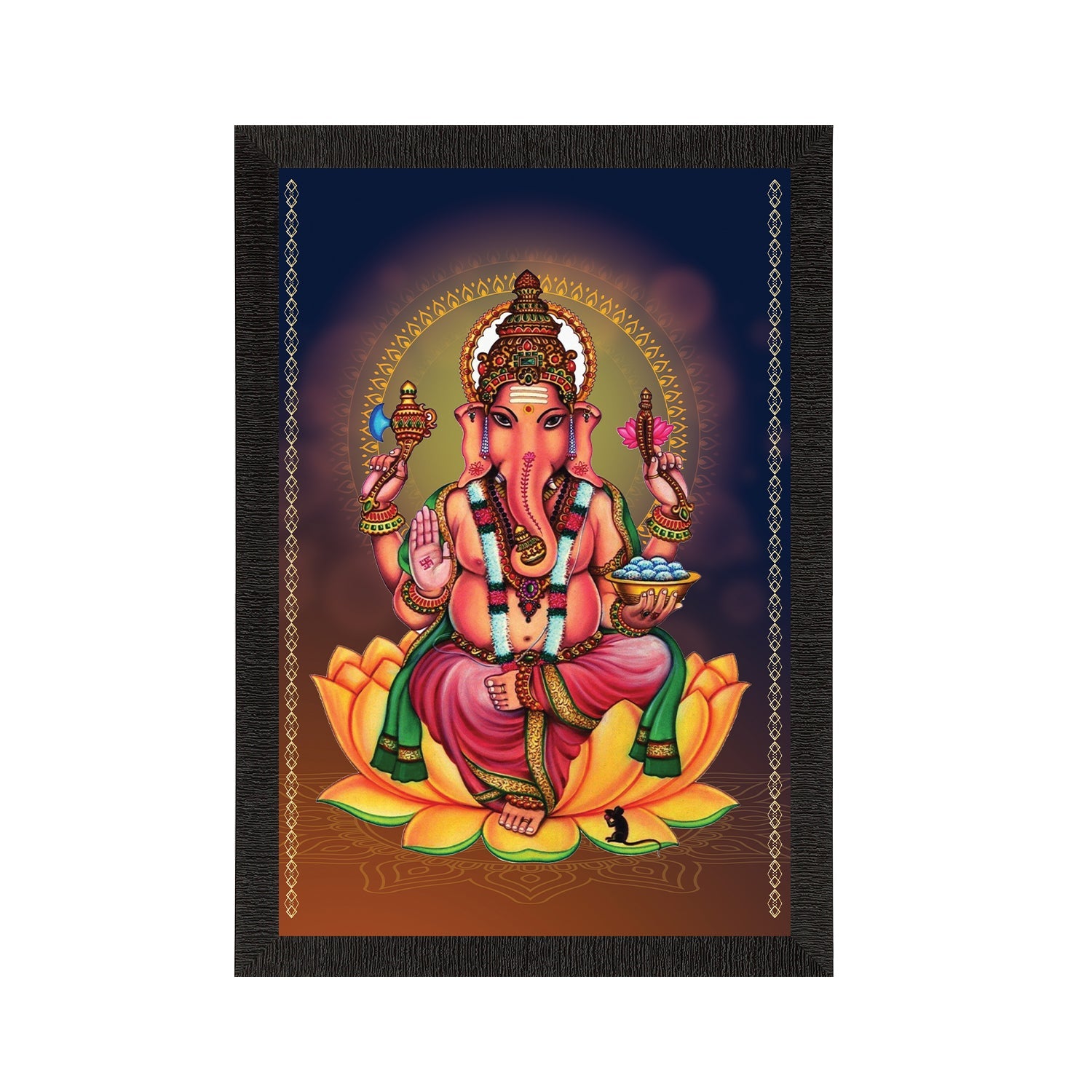 Lord Ganesha Satin Matt Texture UV Art Painting Kafalo