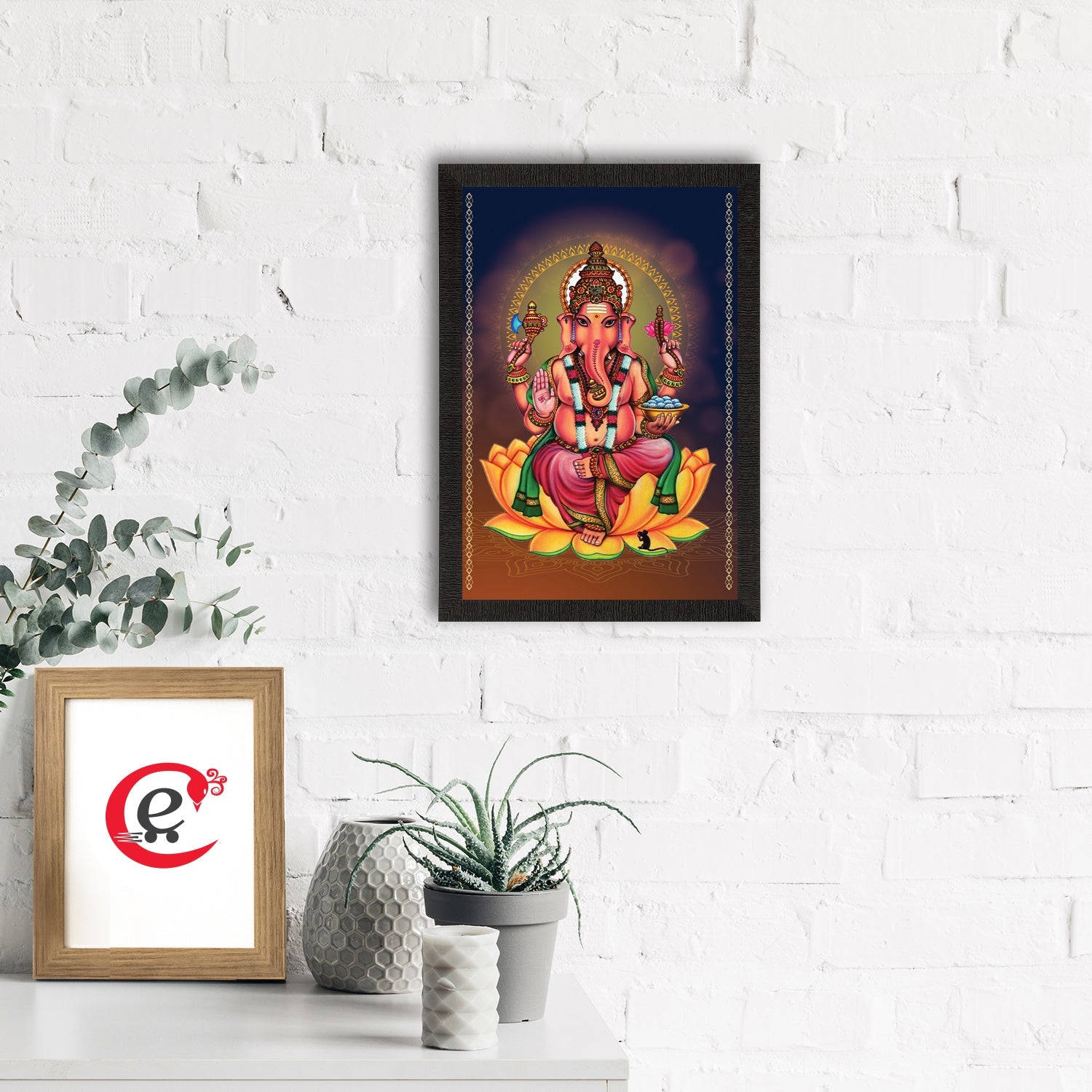 Lord Ganesha Satin Matt Texture UV Art Painting Kafalo