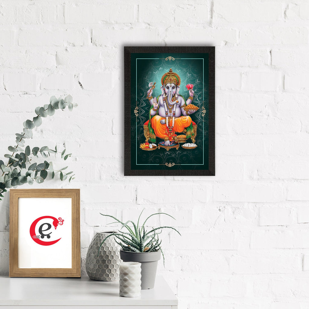 Lord Ganesha Satin Matt Texture UV Art Painting Kafalo