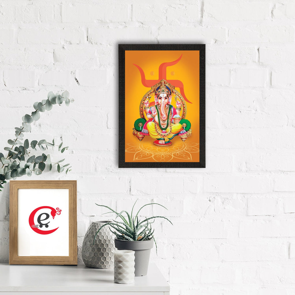Lord Ganesha Satin Matt Texture UV Art Painting Kafalo