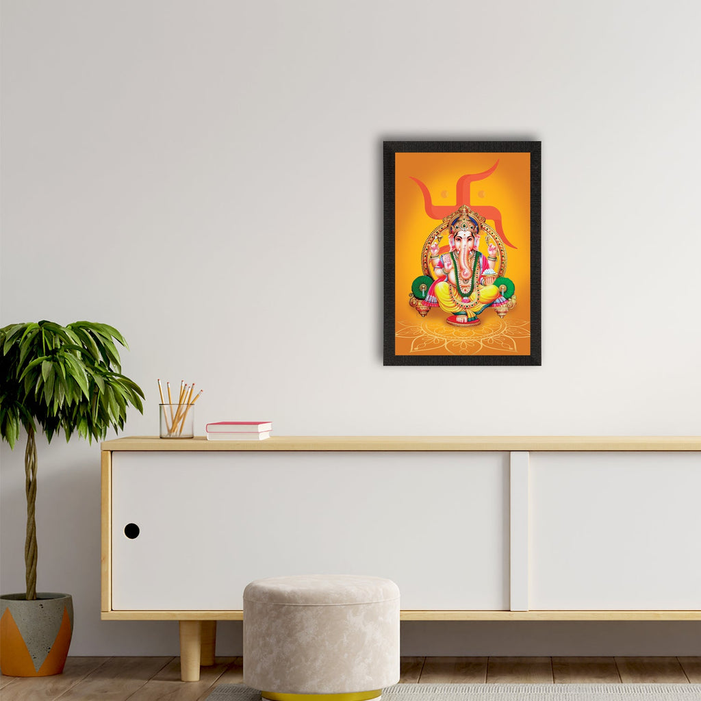 Lord Ganesha Satin Matt Texture UV Art Painting Kafalo