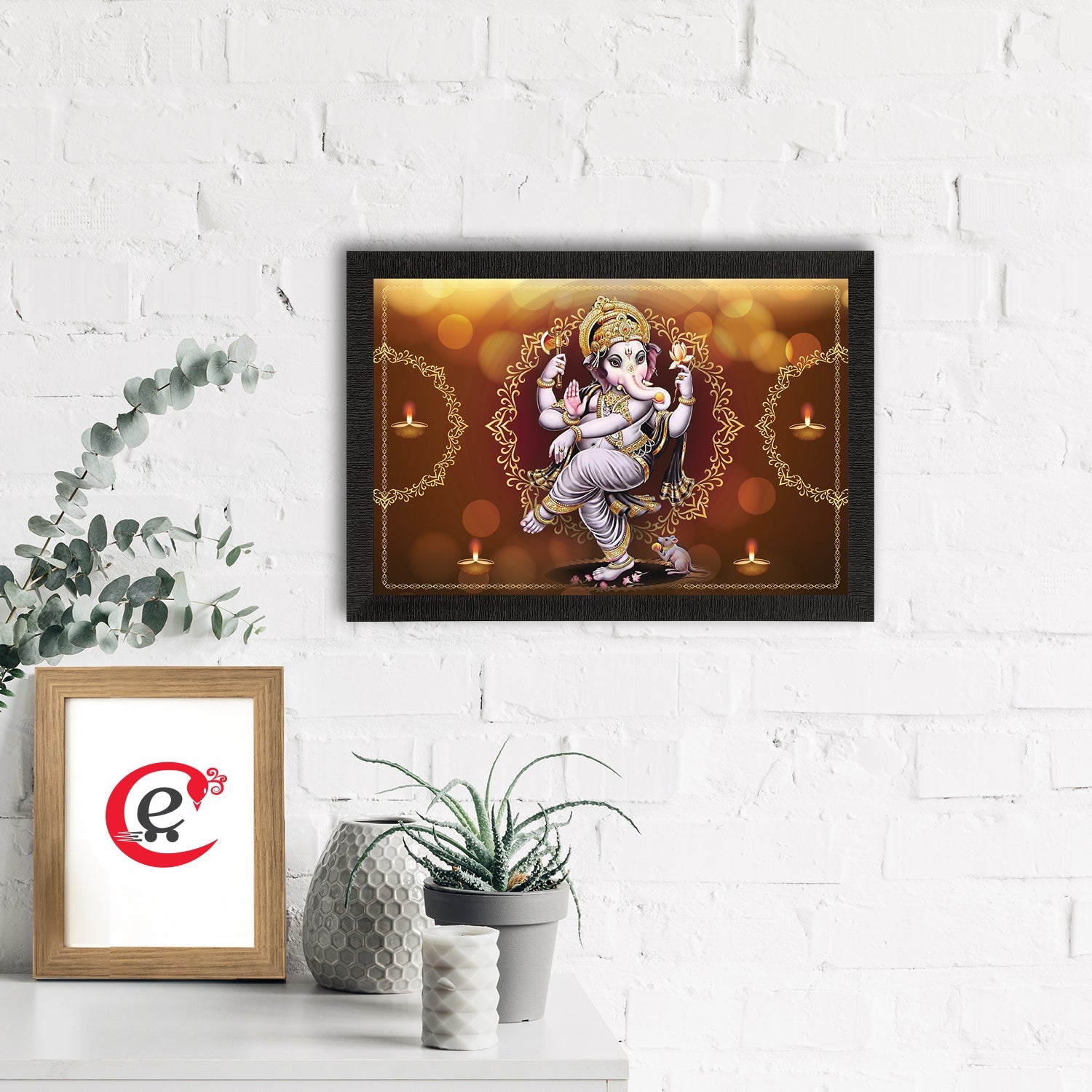 Lord Ganesha Satin Matt Texture UV Art Painting Kafalo