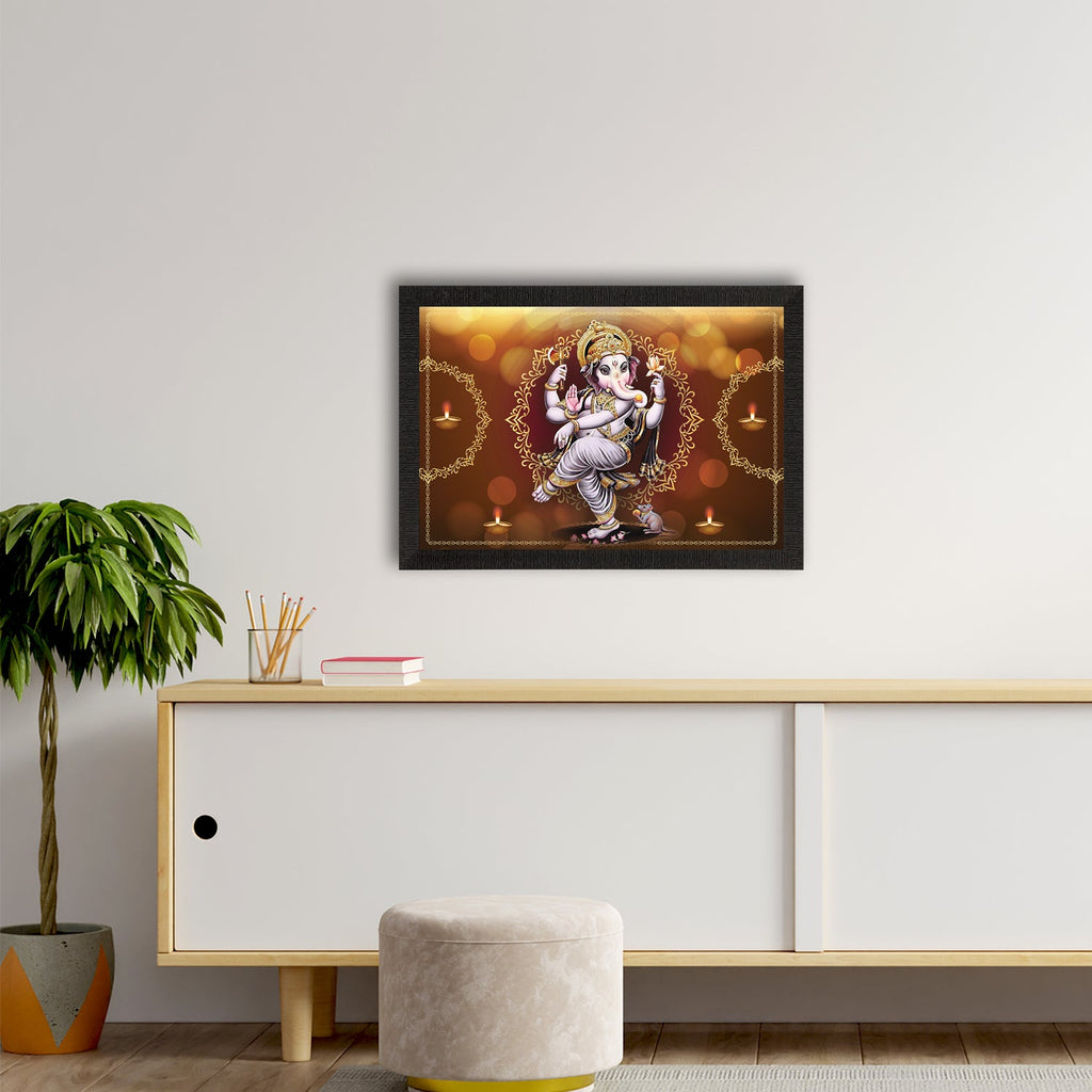 Lord Ganesha Satin Matt Texture UV Art Painting Kafalo