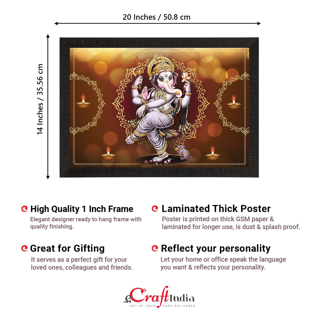 Lord Ganesha Satin Matt Texture UV Art Painting Kafalo