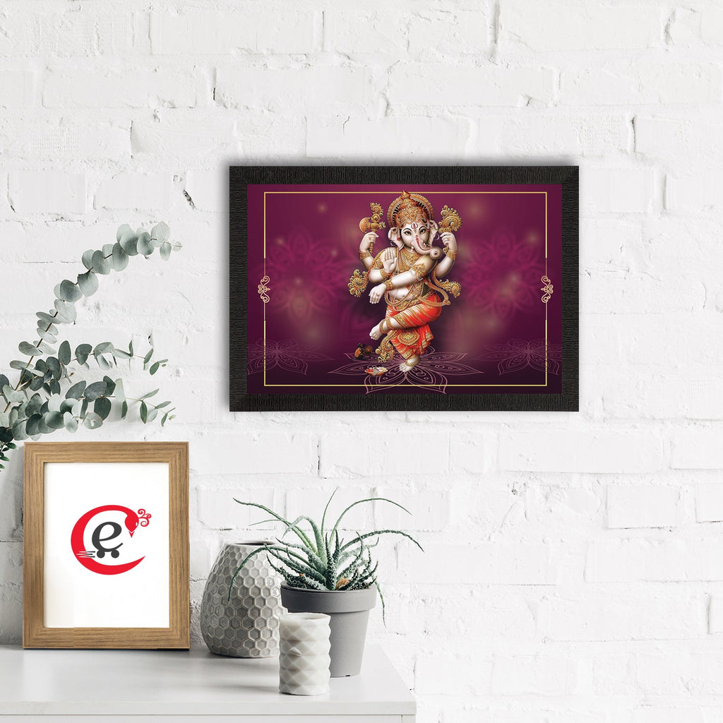 Lord Ganesha Satin Matt Texture UV Art Painting Kafalo